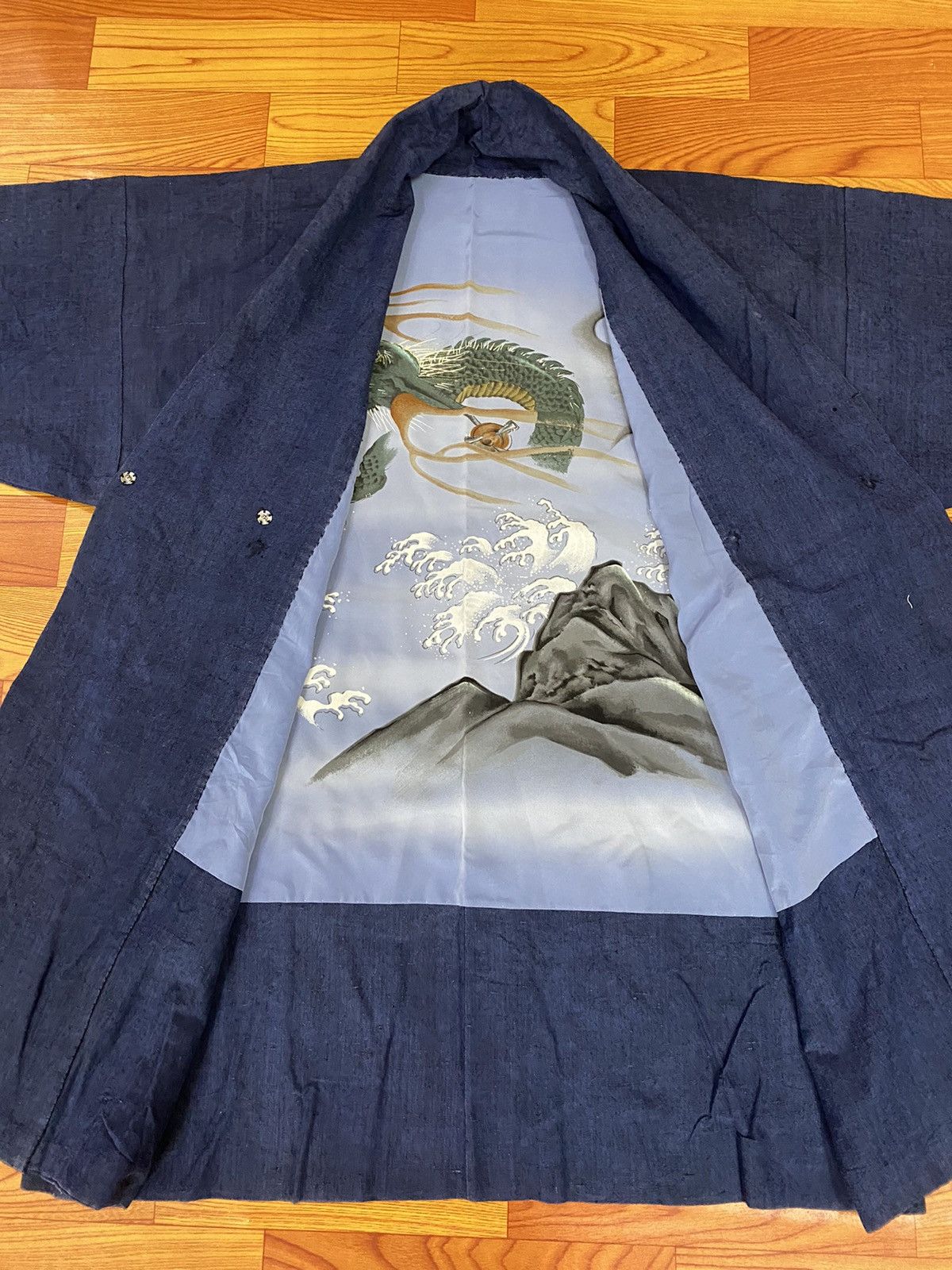 Japanese Brand Vintage Indigo Noragi Kimono Japan Cardigan Size US XL / EU 56 / 4 - 7 Thumbnail