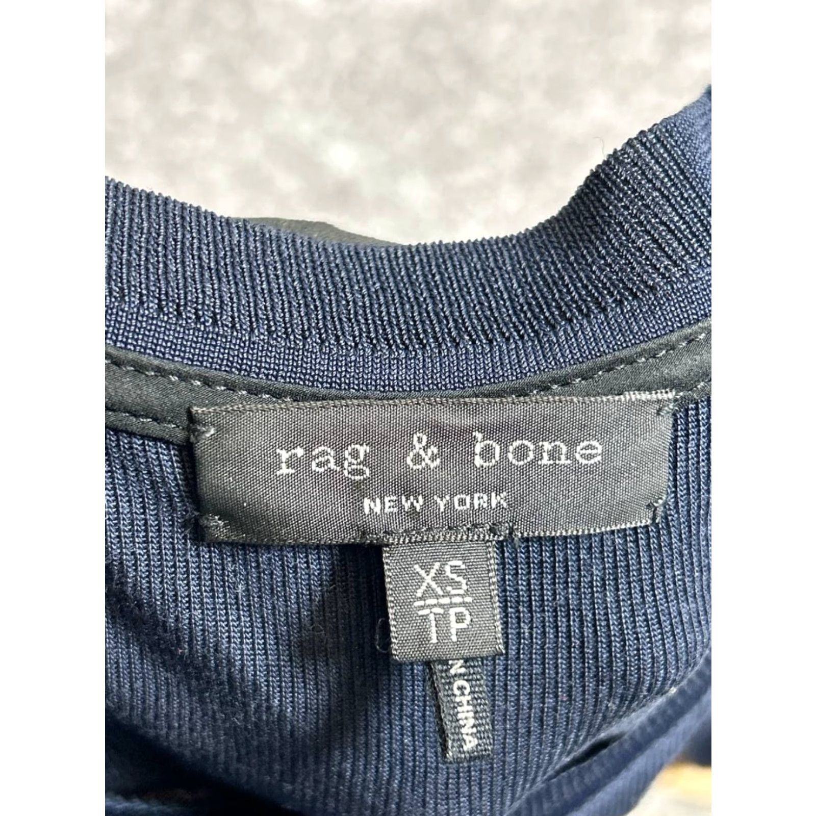 Rag & Bone RAG & BONE Midi Dress Womens XS Blue Belted Blouson Knit Size XS / US 0-2 / IT 36-38 - 3 Thumbnail
