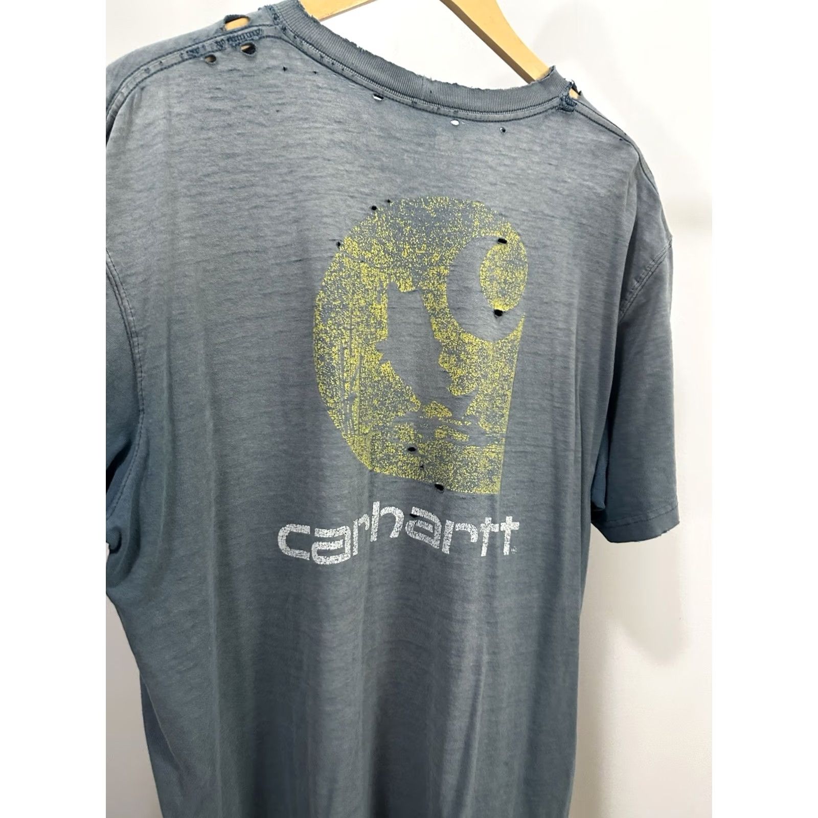 Carhartt VTG Carhartt Gradient Sun Faded Thrashed Worn WIP Distressed Pocket T-Shirt L Turquoise Men Shirt Short Sleeve Size L Mens Size US L / EU 52-54 / 3 - 5 Thumbnail