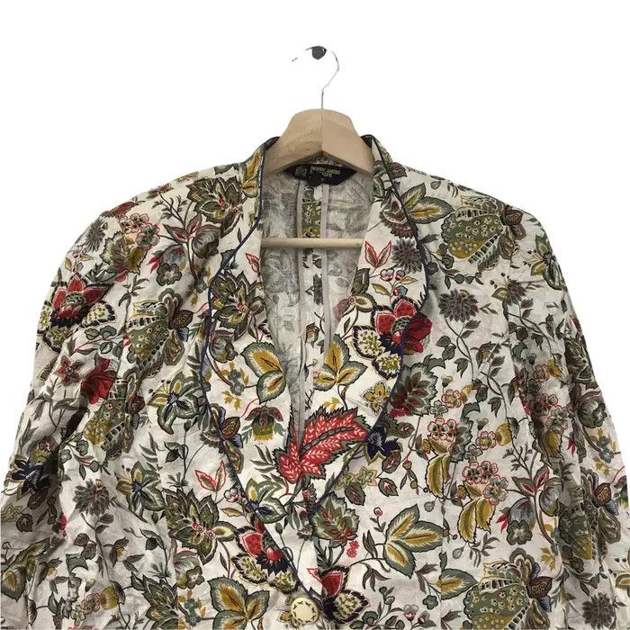 Hardy Amies HARDY AMIES BOUTIQUE London Floral Flower Blazer Sport Coat Size S / US 4 / IT 40 - 2 Thumbnail