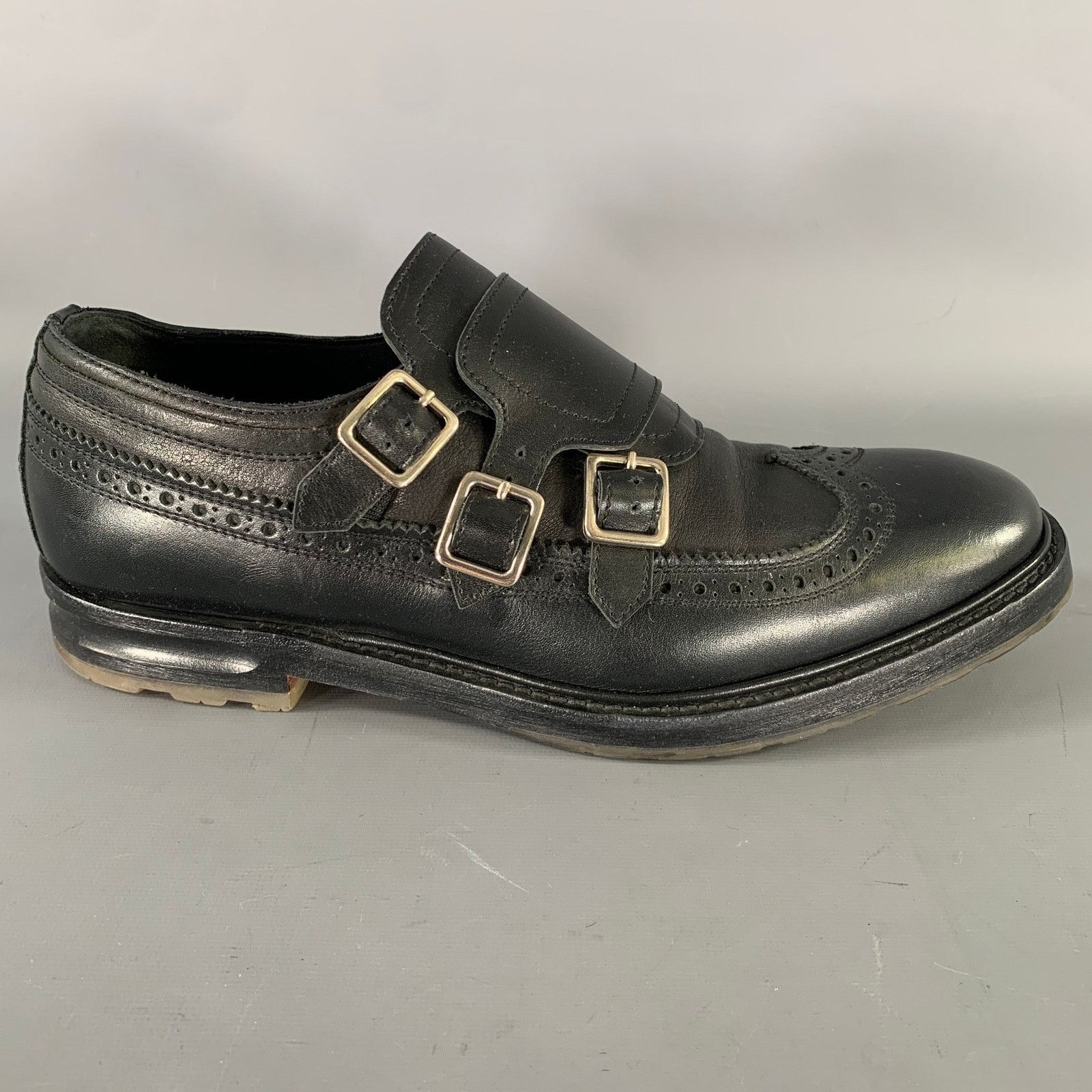 Alexander McQueen ALEXANDER MCQUEEN Size 9 Black Leather Monk Strap Loafers Size US 9 / EU 42 - 2 Thumbnail