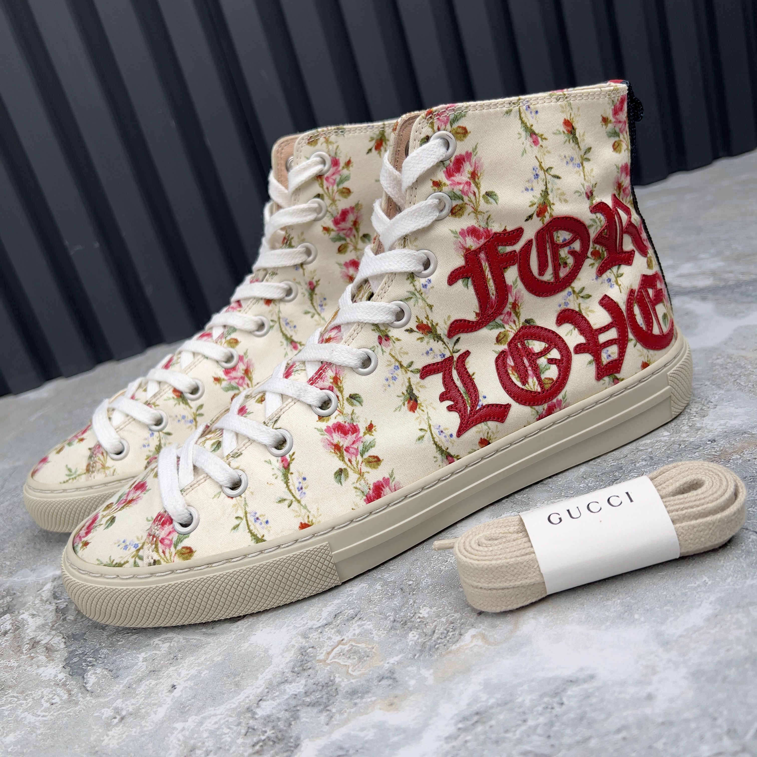 Gucci Major Blind for Love Floral Print Sneakers Fabric 36.5 EUR Size US 6.5 / IT 36.5 - 1 Thumbnail