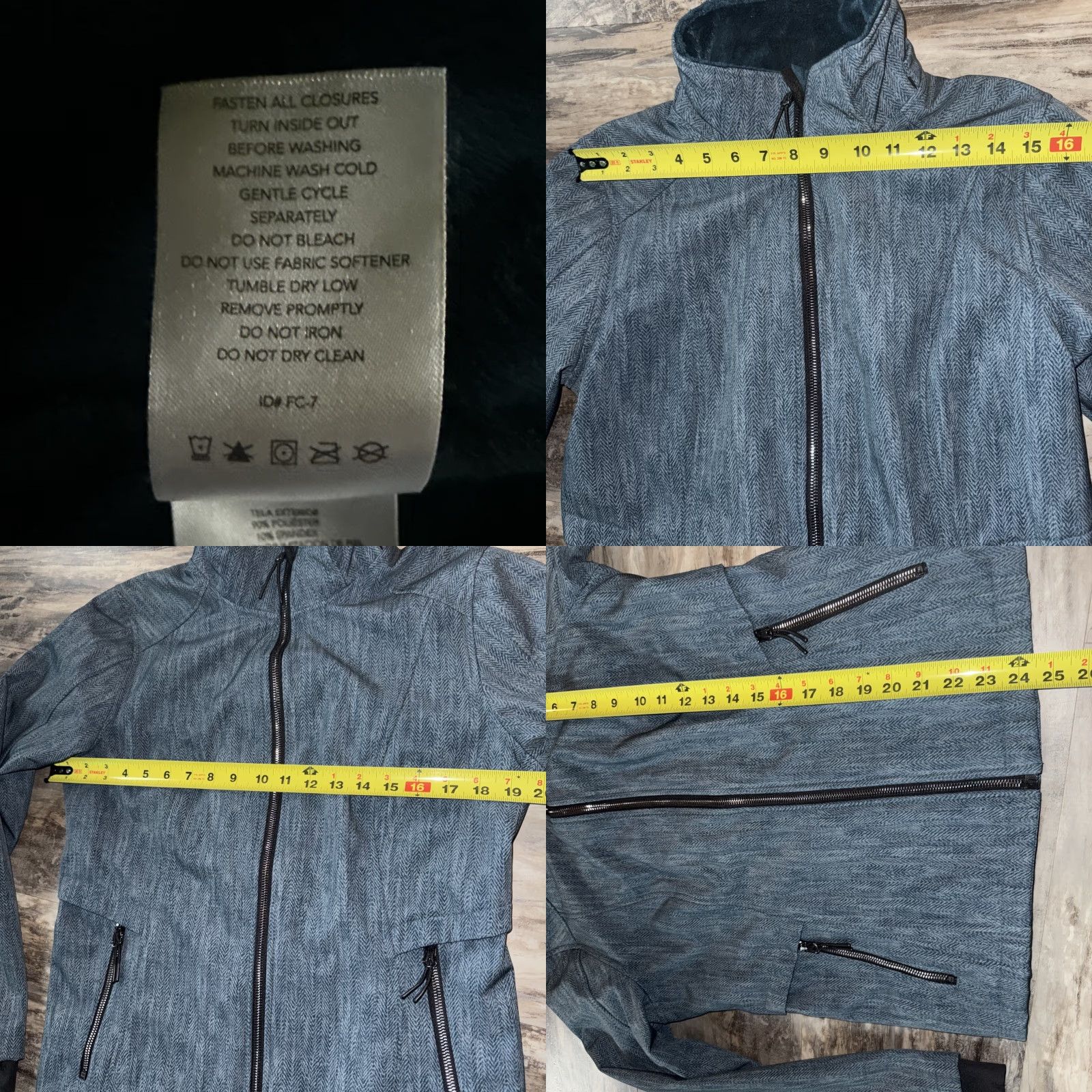 Free Country Free Country Jacket Teal Blue Full Zip Faux Fur Lined Women’s M Jacket, Short, Regular Fit, Zipper Pockets, Soft Shell, Herringbone, Outdoor, Classic Size M / US 6-8 / IT 42-44 - 9 Thumbnail