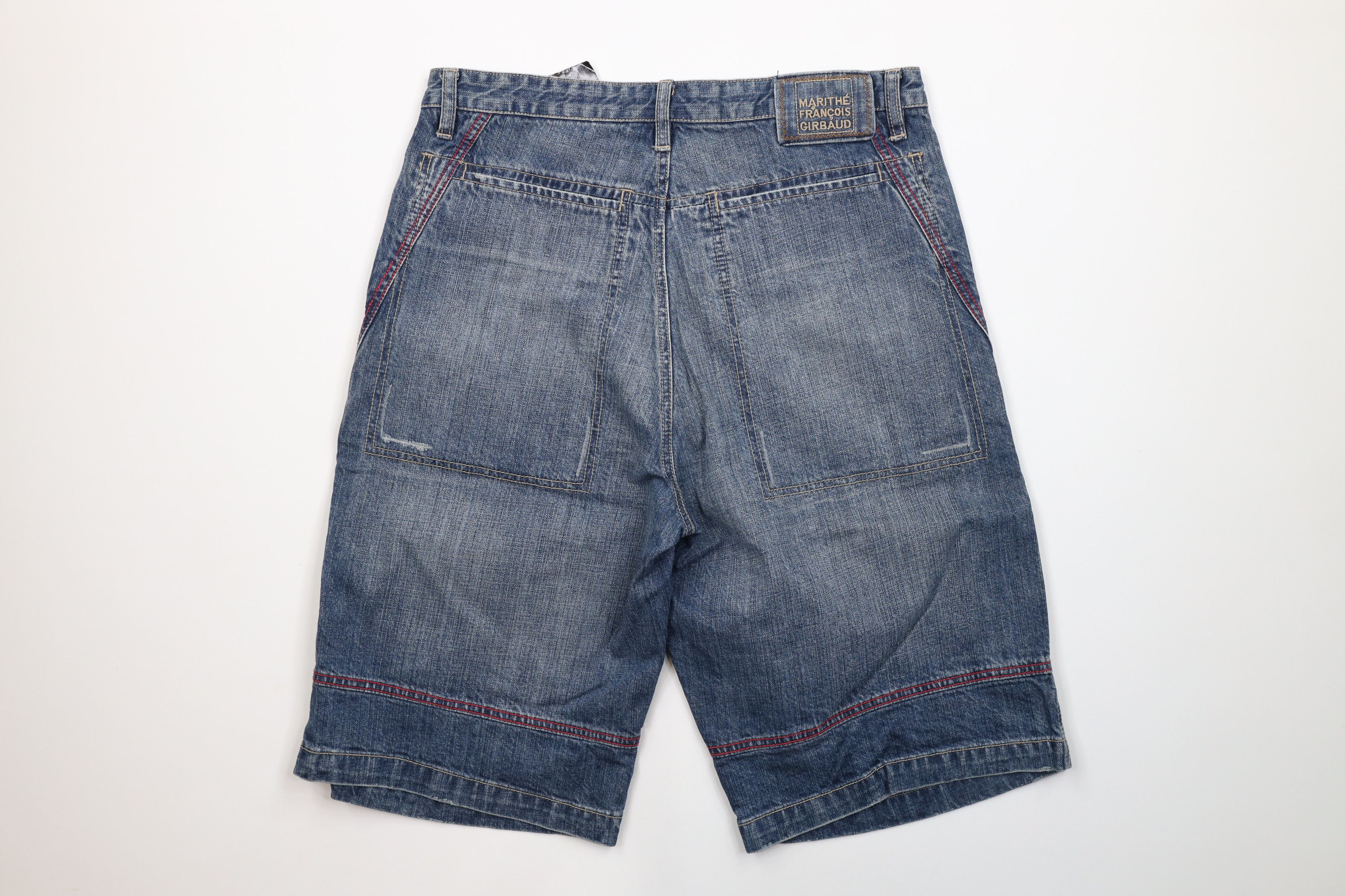 Marithe + Francois Girbaud × Vintage NOS Vintage 90s Marithe Francois Girbaud Denim Shorts Blue Size US 32 / EU 48 - 7 Thumbnail