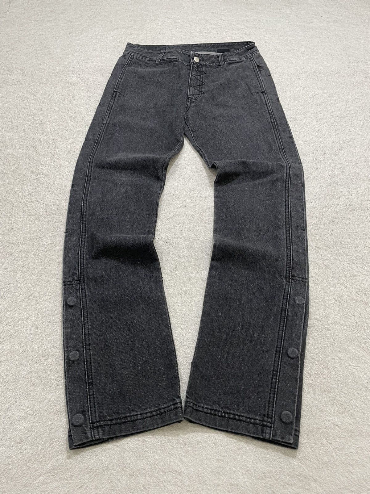 Japanese Brand 2000s Munam Bit Buttom Washed Black Jeans Size US 30 / EU 46 - 1 Thumbnail