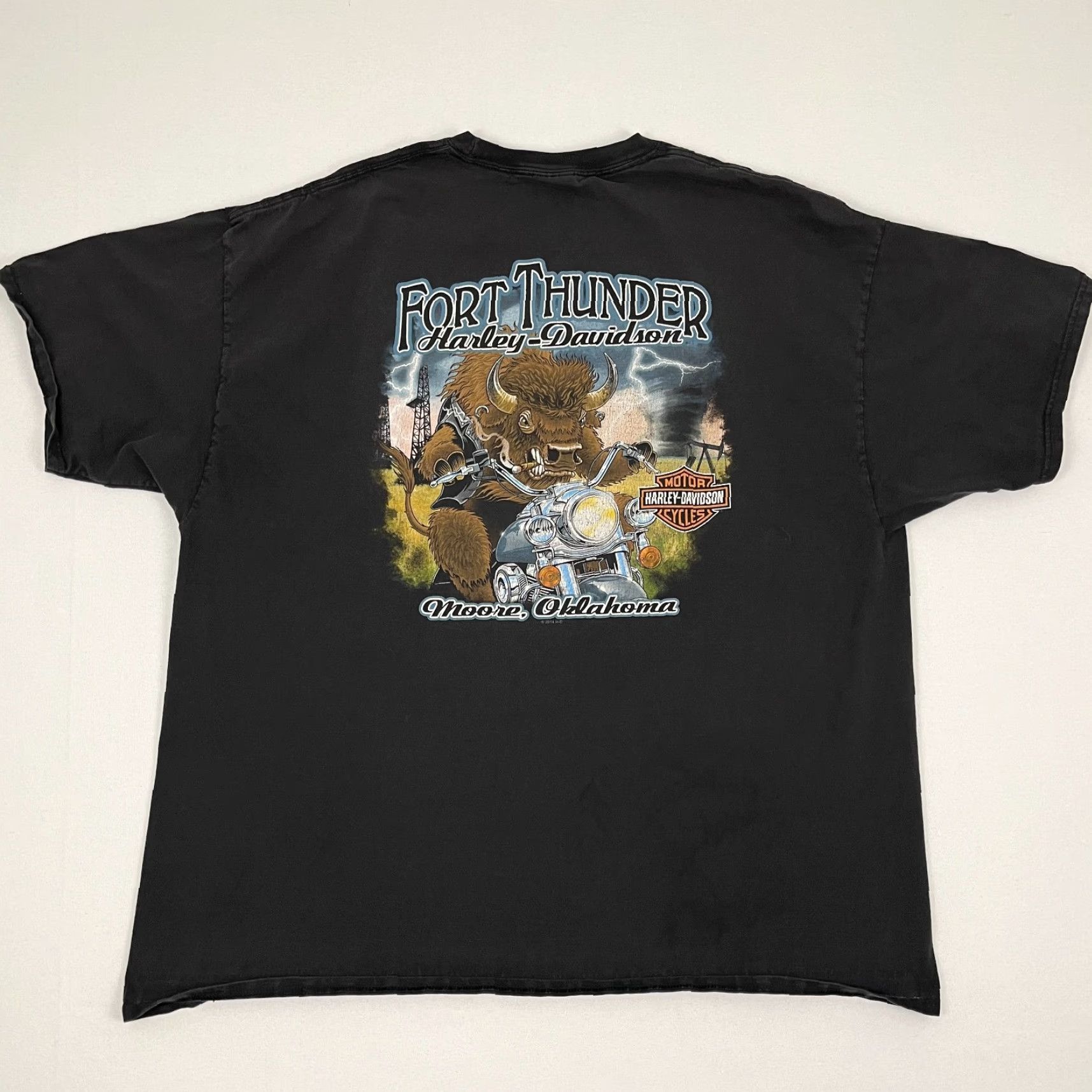 Harley Davidson Harley Davidson Shirt Mens 3XL Faded Black Double Sided Yosemite Sam Looney Tune Size US XXL / EU 58 / 5 - 3 Thumbnail