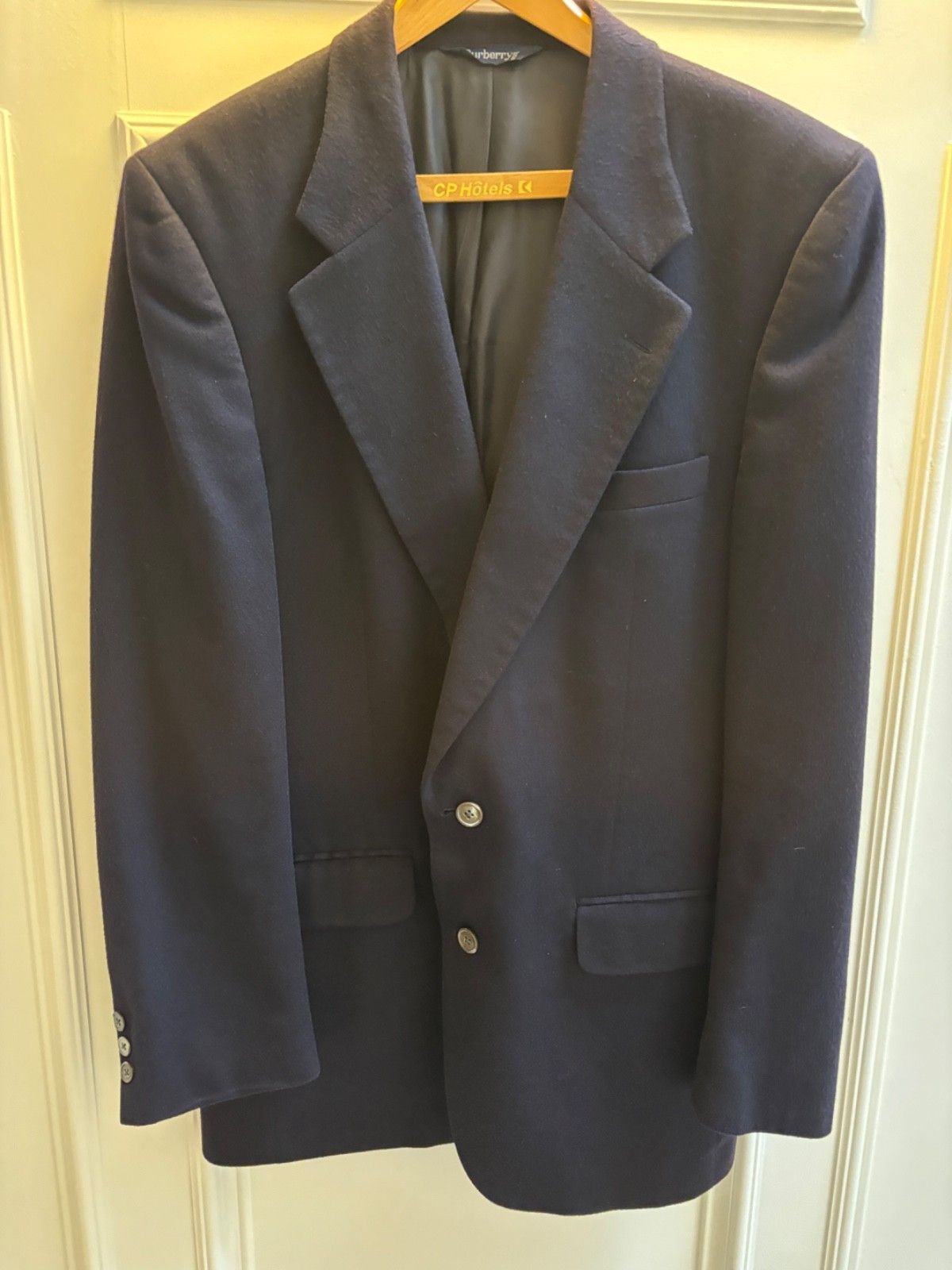 Burberry 90s 'Burberrys' 100% Cashmere Blazer Navy Blue 44L Size 44L - 2 Thumbnail