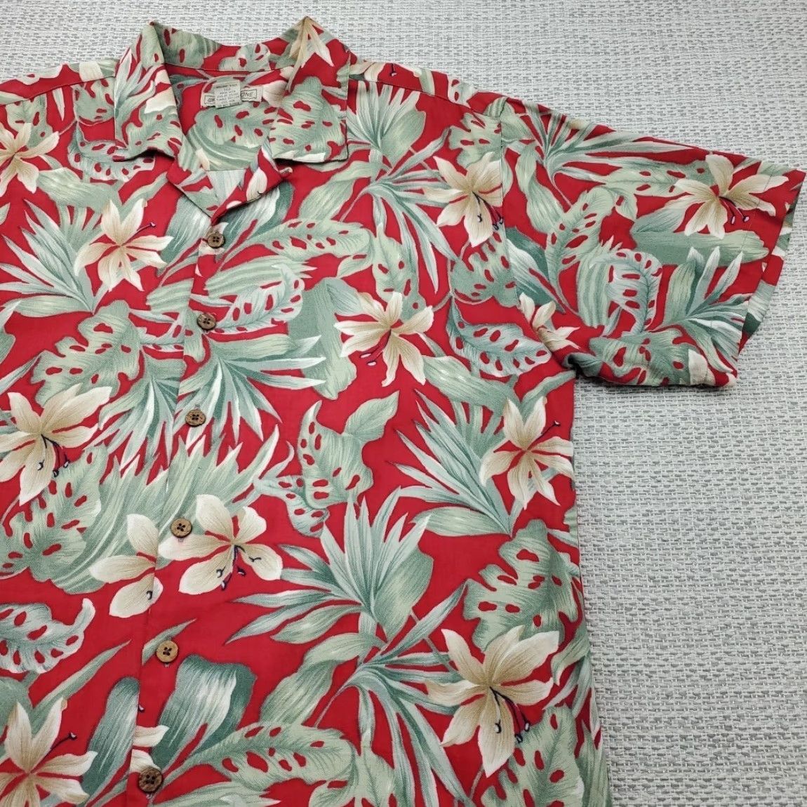 ALOHAS VINTAGE Waterstone Hawaiian Shirt Mens L Red Floral Aloha Button-Up Short Sleeve Casual Vintage Size US L / EU 52-54 / 3 - 2 Thumbnail