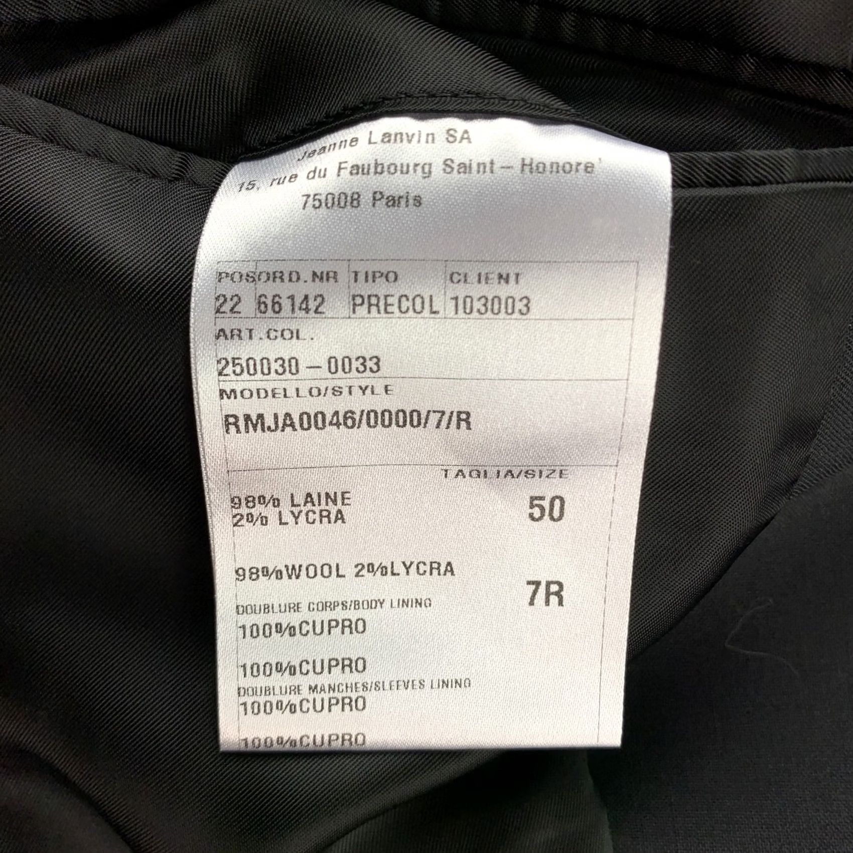 Lanvin LANVIN Sport Coat Black Wool/Lycra Shawl Lapel Tuxedo Jacket - Size 40, Men, Regular Fit, Italy, Solid, 40 Chest, 27 Sleeve Size 40R - 5 Thumbnail