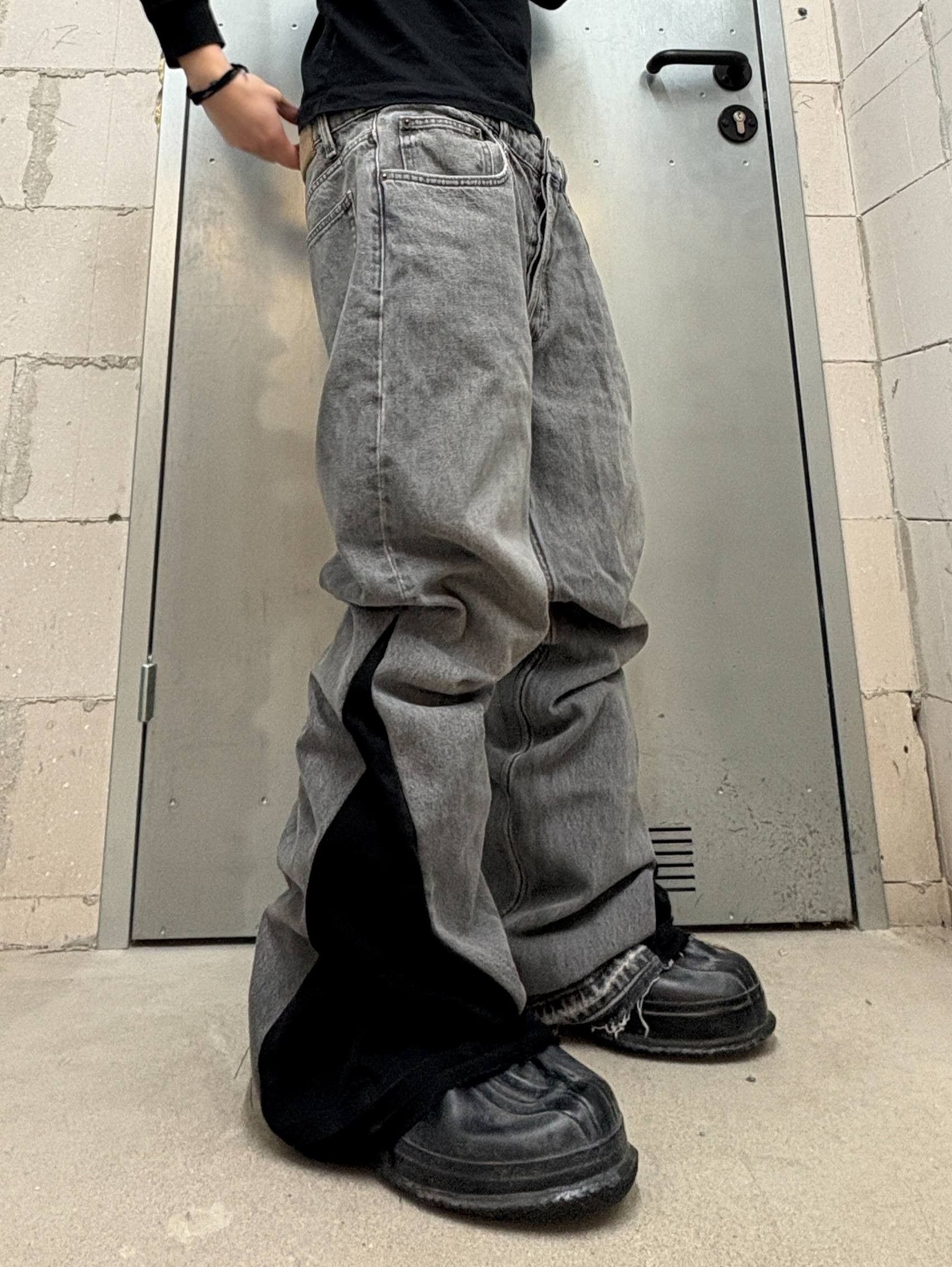 Japanese Brand Custom gray Baggy Distressed Jeans Painted Wide Leg Size US 32 / EU 48 - 1 Thumbnail