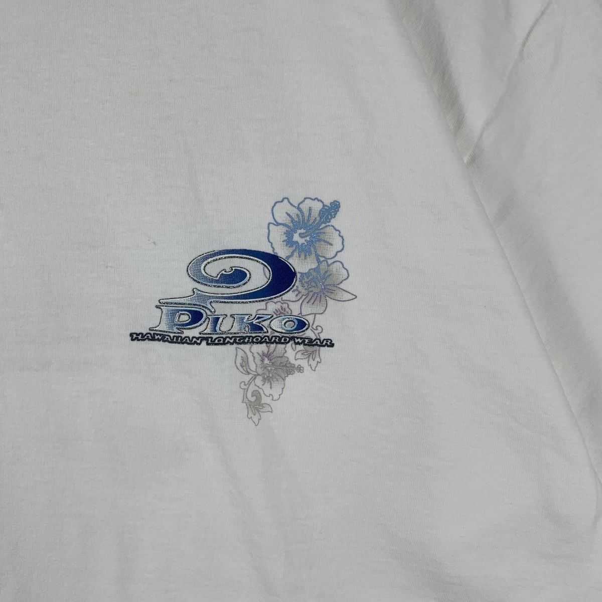 Vintage Vintage PIKO HAWAIIAN LONGBOARD Wear Floral Tee Shirt Top Size XL / US 12-14 / IT 48-50 - 4 Thumbnail