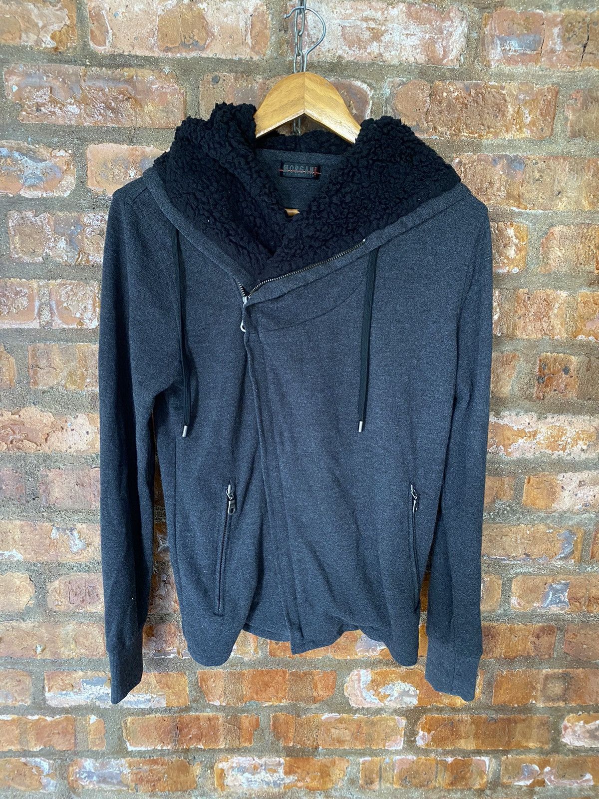 If Six Was Nine × Japanese Brand × Morgan Homme Morgan Homme boa Bona asymmetrical hoodie Size US S / EU 44-46 / 1 - 2 Thumbnail