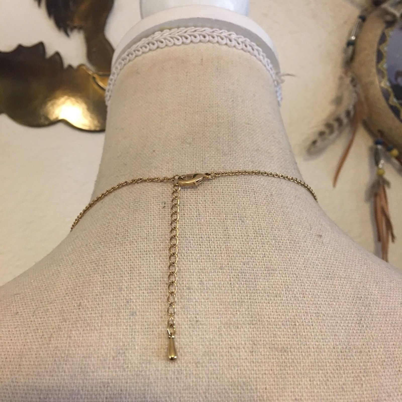 Jewelry Clear rhinestone covered pendant on rolo chain Size ONE SIZE - 5 Thumbnail