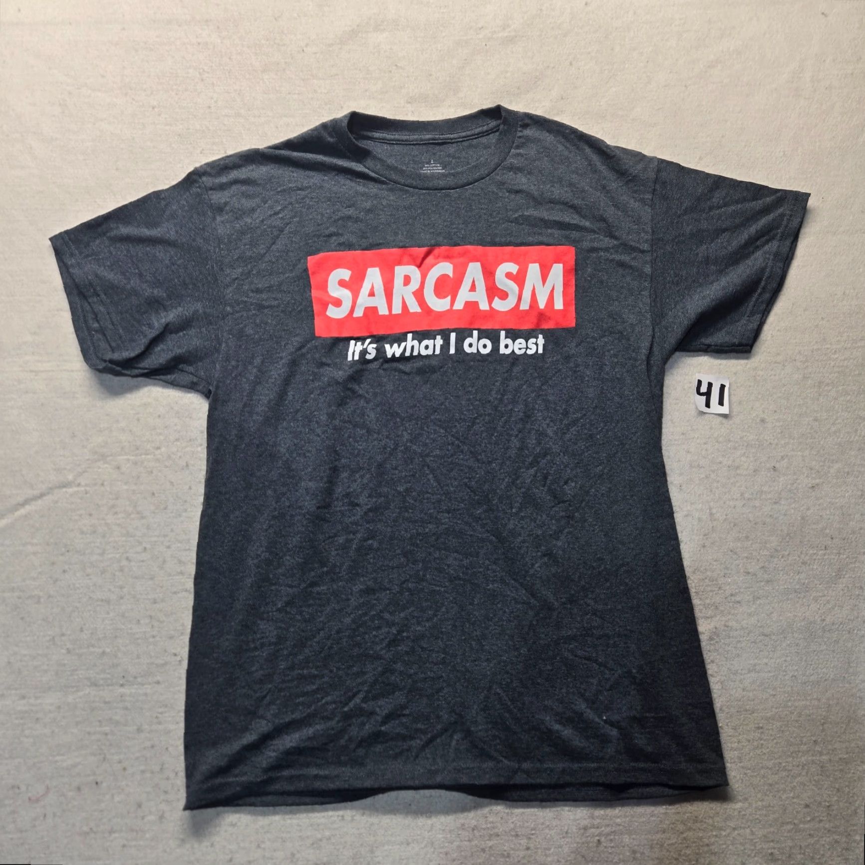 Delta Delta Pro Weight T-Shirt Men L Gray "Sarcasm, It's What I Do Best" Funny Tee Adults Mens Size US L / EU 52-54 / 3 - 2 Thumbnail