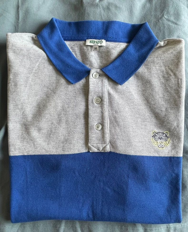 Kenzo KENZO Blue Grey Paneled Polo Shirt - dmc Size US S / EU 44-46 / 1 - 1 Thumbnail