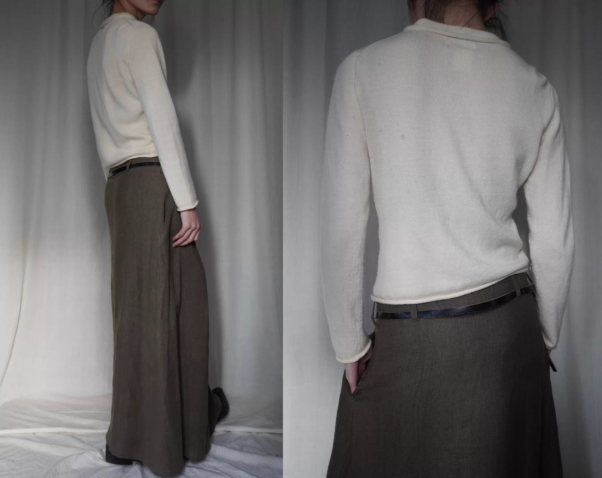 Yohji Yamamoto YOHJI YAMAMOTO 1998 Wool Knit Velvet Bamboo Buttons White Size S / US 4 / IT 40 - 8 Thumbnail