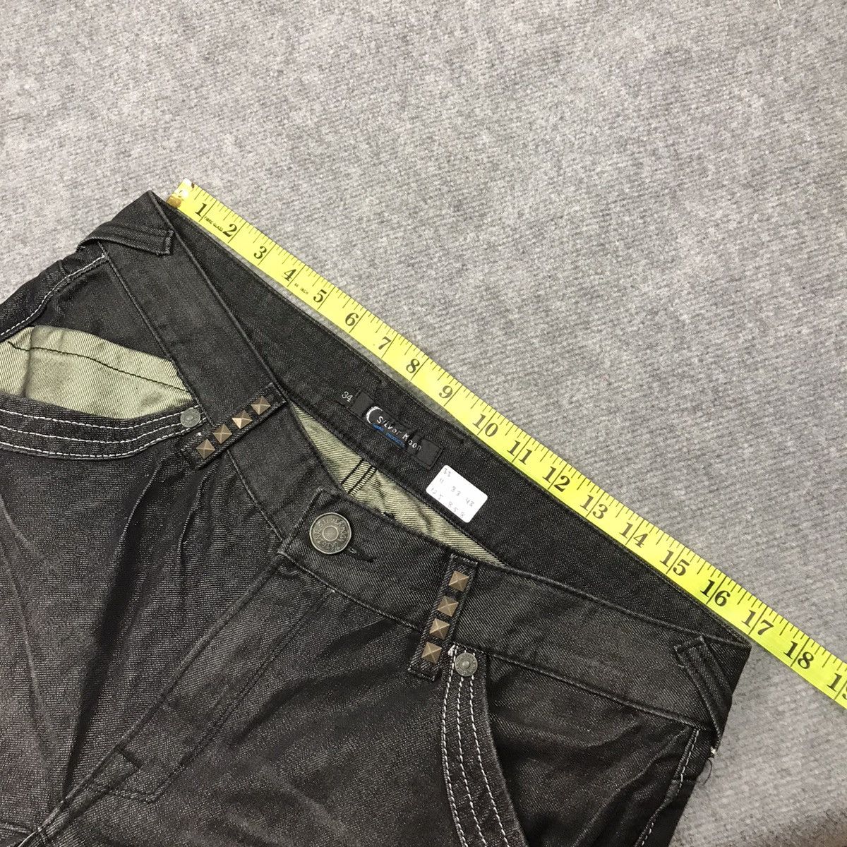 Japanese Brand 🔥SILVER MOON BLACK FADED DENIM PANTS Size US 33 - 17 Thumbnail