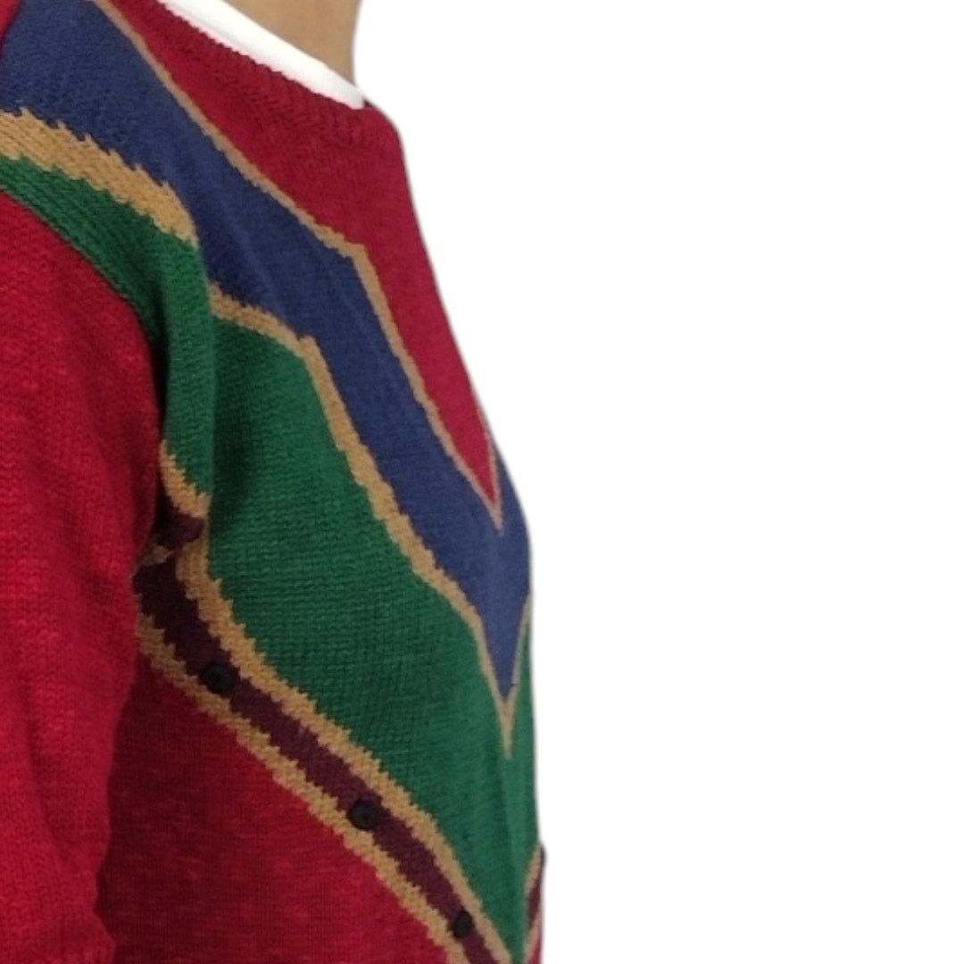 Vintage Vintage Round Neck Jewel Tone Sweater Size S / US 4 / IT 40 - 5 Thumbnail