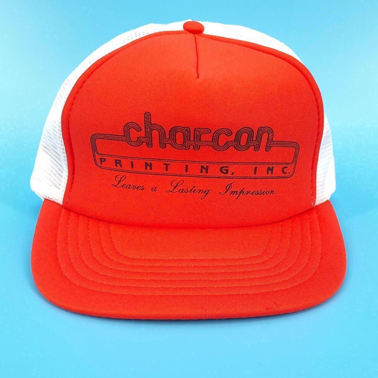 Vintage 90s orange charcon printing trucker hat 1990s vintage Size ONE SIZE - 1 Thumbnail