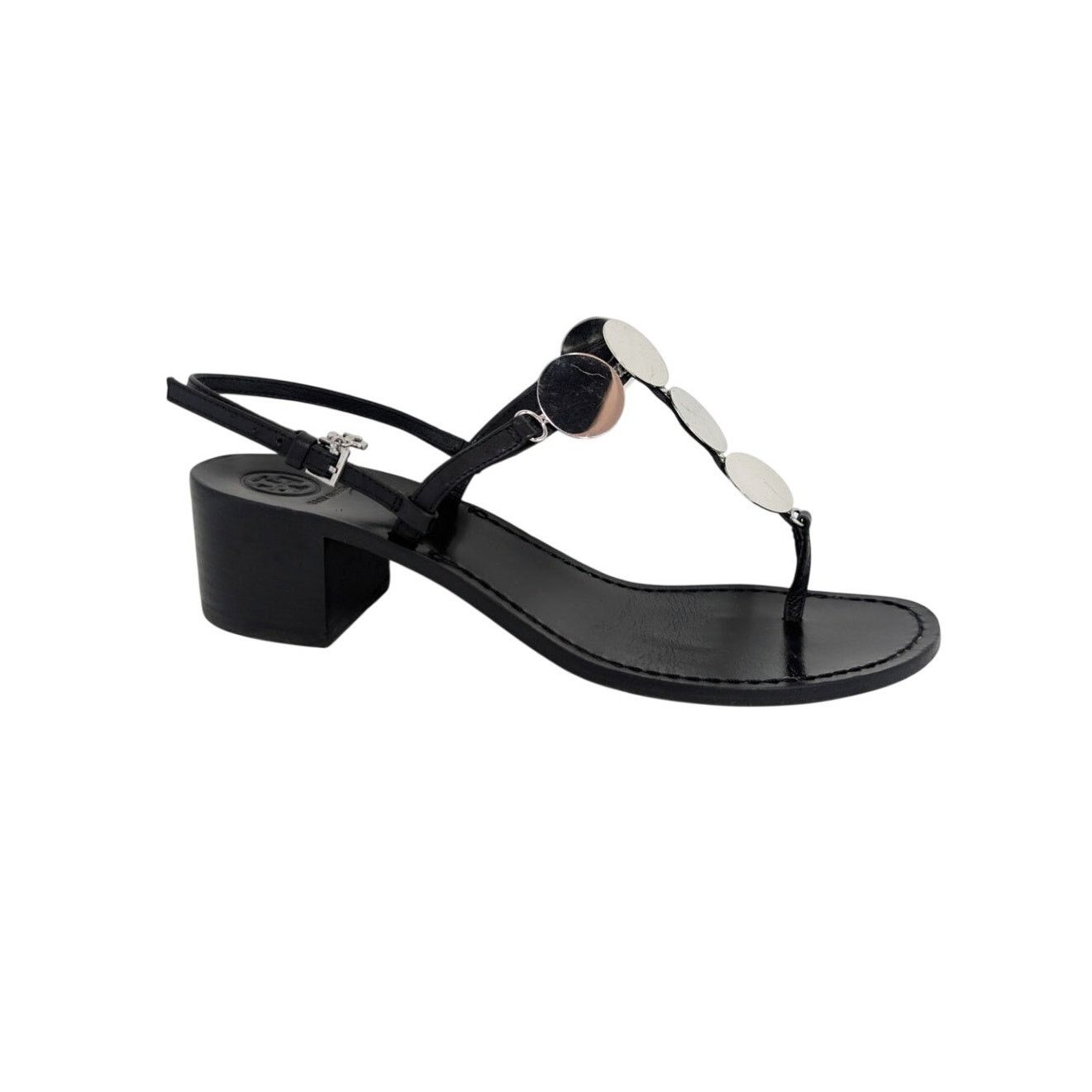 Tory Burch Tory Burch Black Leather Summer Sandals Heels Size 9 Size US 9 / IT 39 - 1 Thumbnail