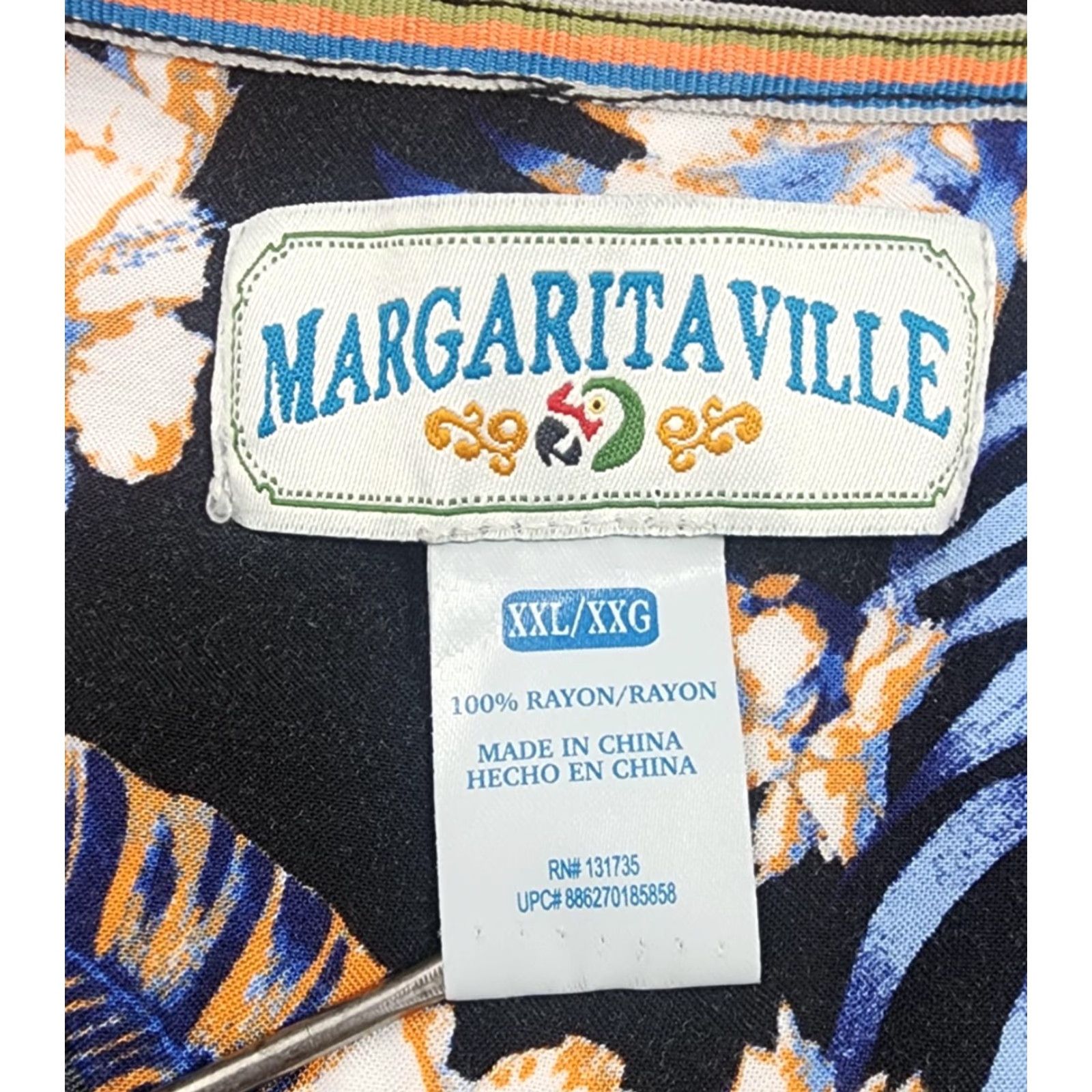 Vintage Margaritaville Shirt Mens 2XL Black Floral Hawaiian Button-Up Rayon Short Sleeve Size US XXL / EU 58 / 5 - 5 Thumbnail