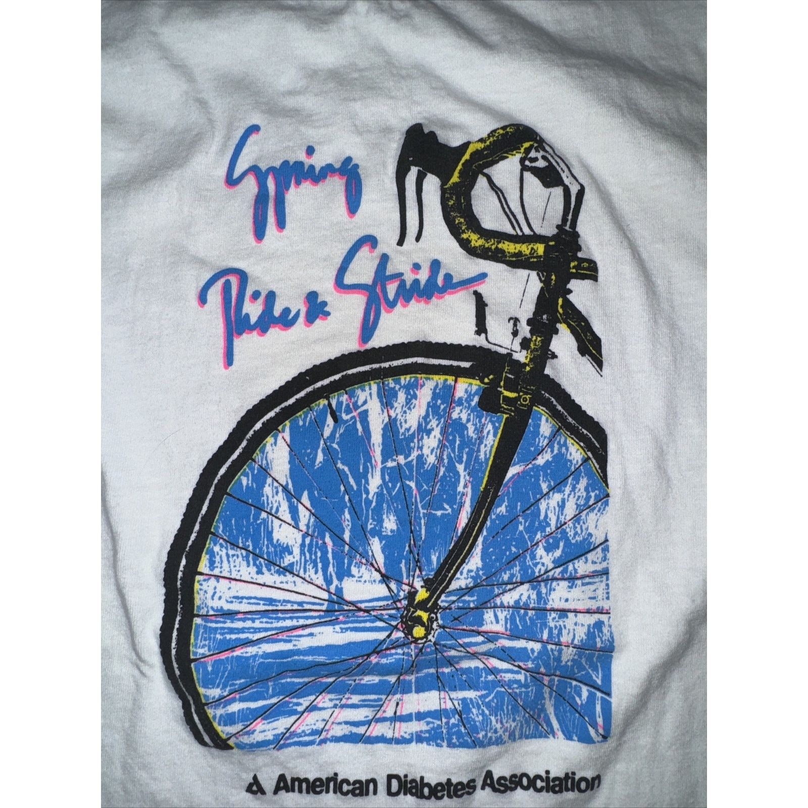 Band Tees × Vintage Screenprinting Cycling T-Shirt White Single Stitch 16x27.5 S Size US S / EU 44-46 / 1 - 2 Thumbnail