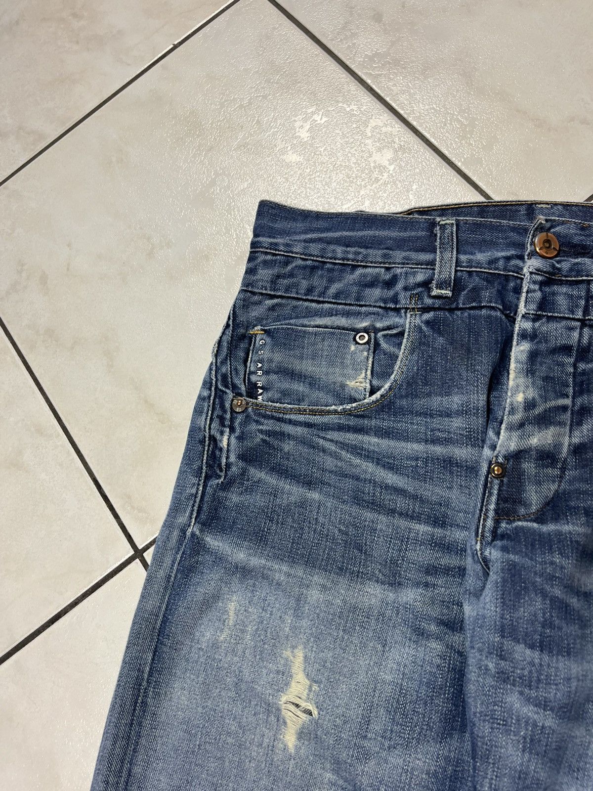 G-Star × If Six Was Nine × Le Grande Bleu (L.G.B.) Vintage G-Star Raw distressed y2k denim jeans rotor straight Size US 31 - 7 Thumbnail