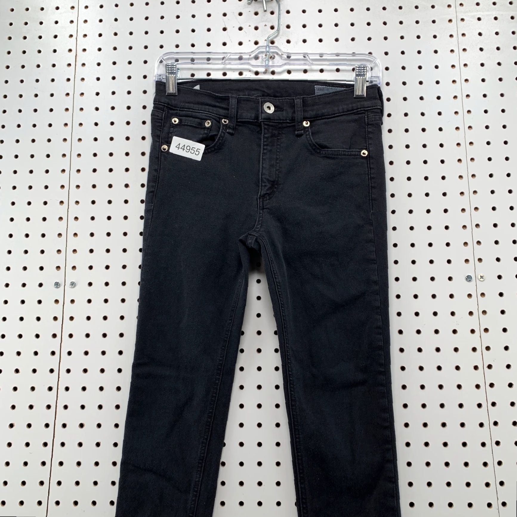 Rag & Bone rag & bone Denim Jeans Womens 27 Black Skinny Fit 27x25.5 Raw Hem Stretch Denim Jeans Womens Slim 27 Black Skinny 5-Pocket Design Mens Size 27" / US 4 / IT 40 - 2 Thumbnail