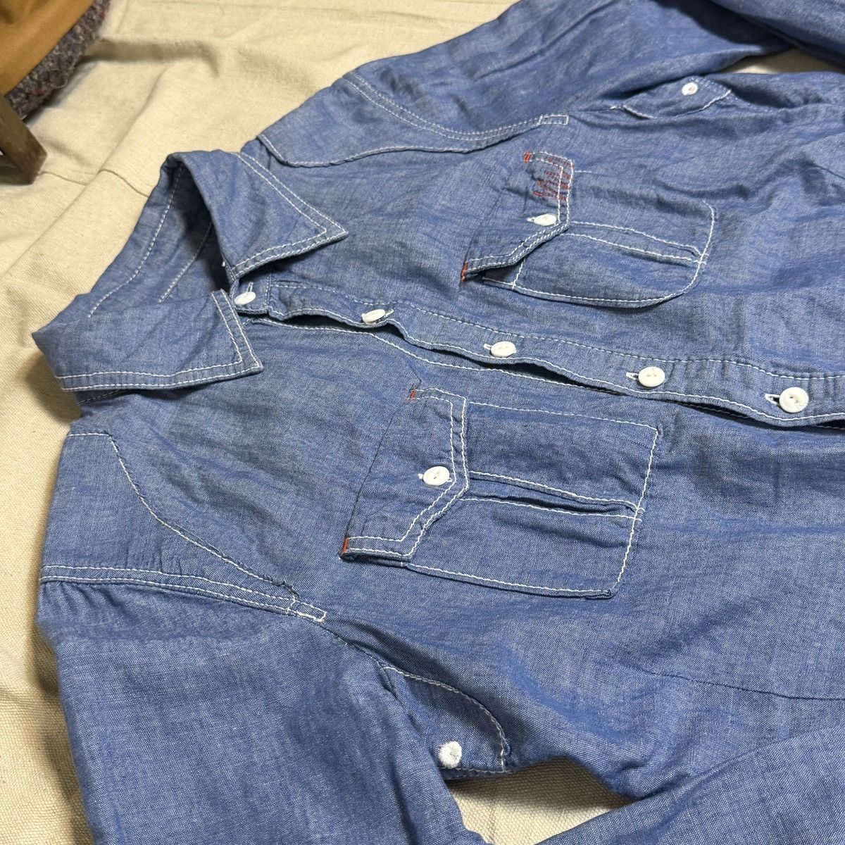 GRN [GRN] Stitched Detail Chambray Work Shirt Size US L / EU 52-54 / 3 - 2 Thumbnail