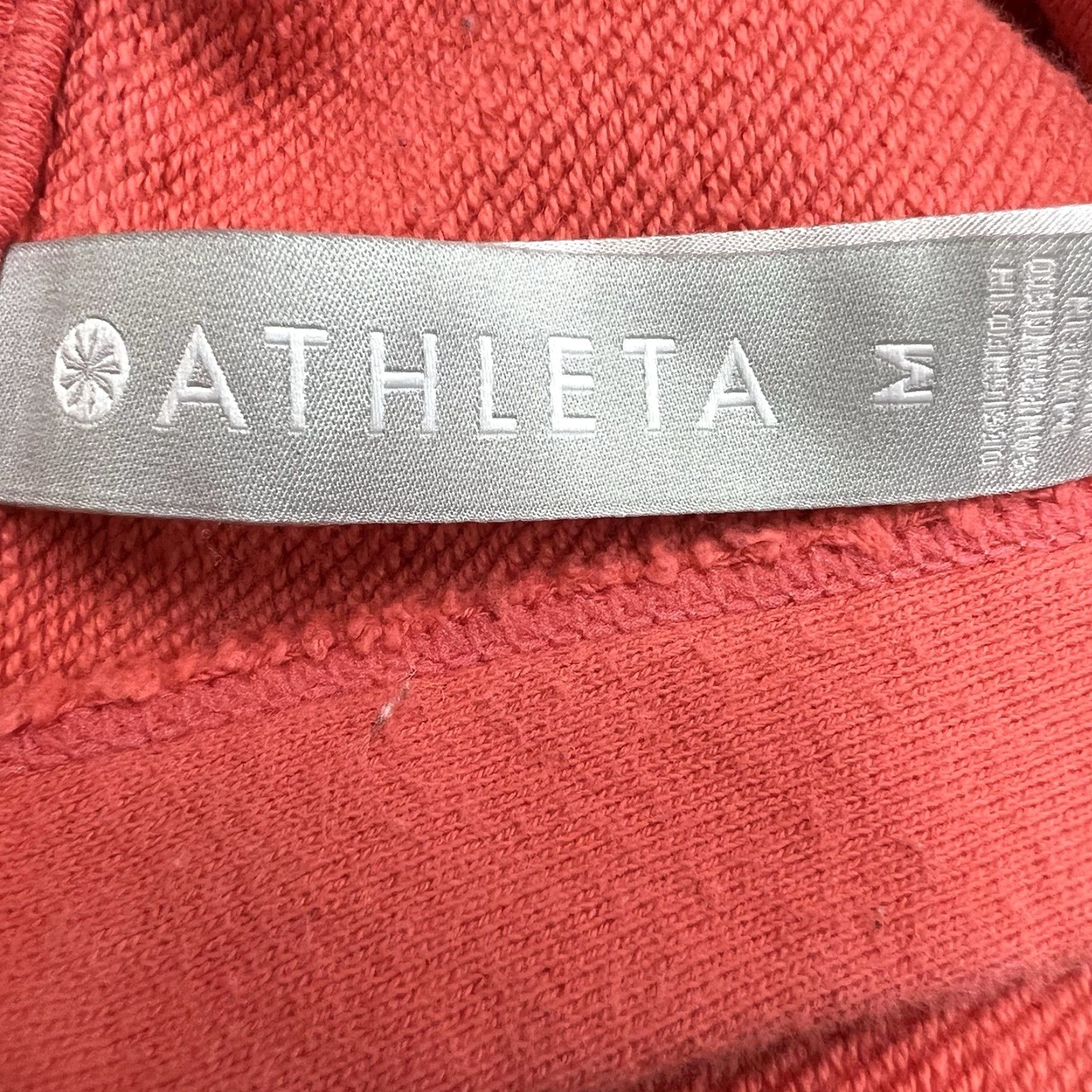 Athleta Athleta Hooded Sweatshirt Womens Size M Peach Orange Solid Logo Hoodie Open Back Pullover Knit 100% Cotton Athleta Activewear Women's Size M Size M / US 6-8 / IT 42-44 - 6 Thumbnail