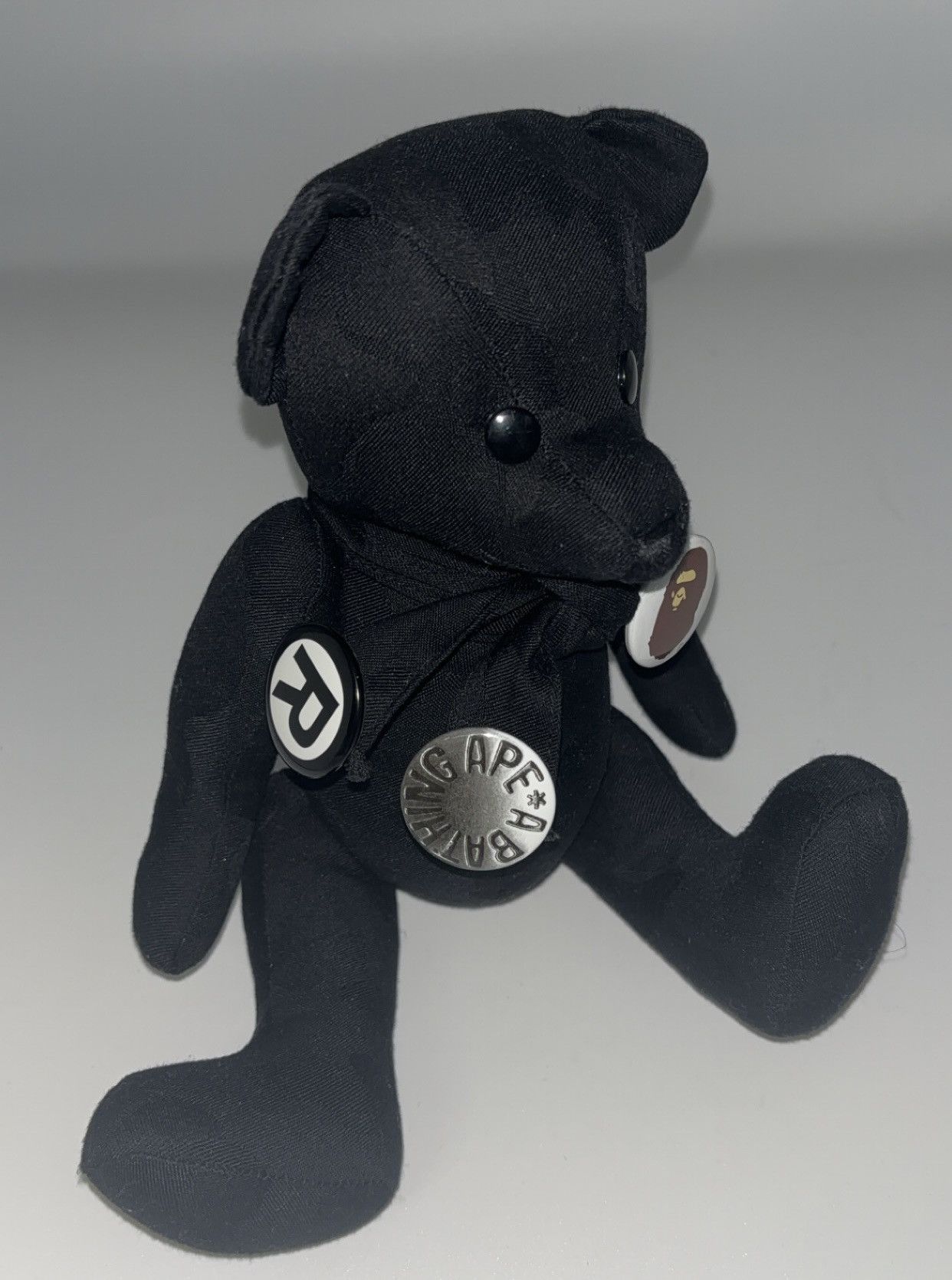 image of A Bathing Ape Bape Camo Bear Plush in Black, Men's