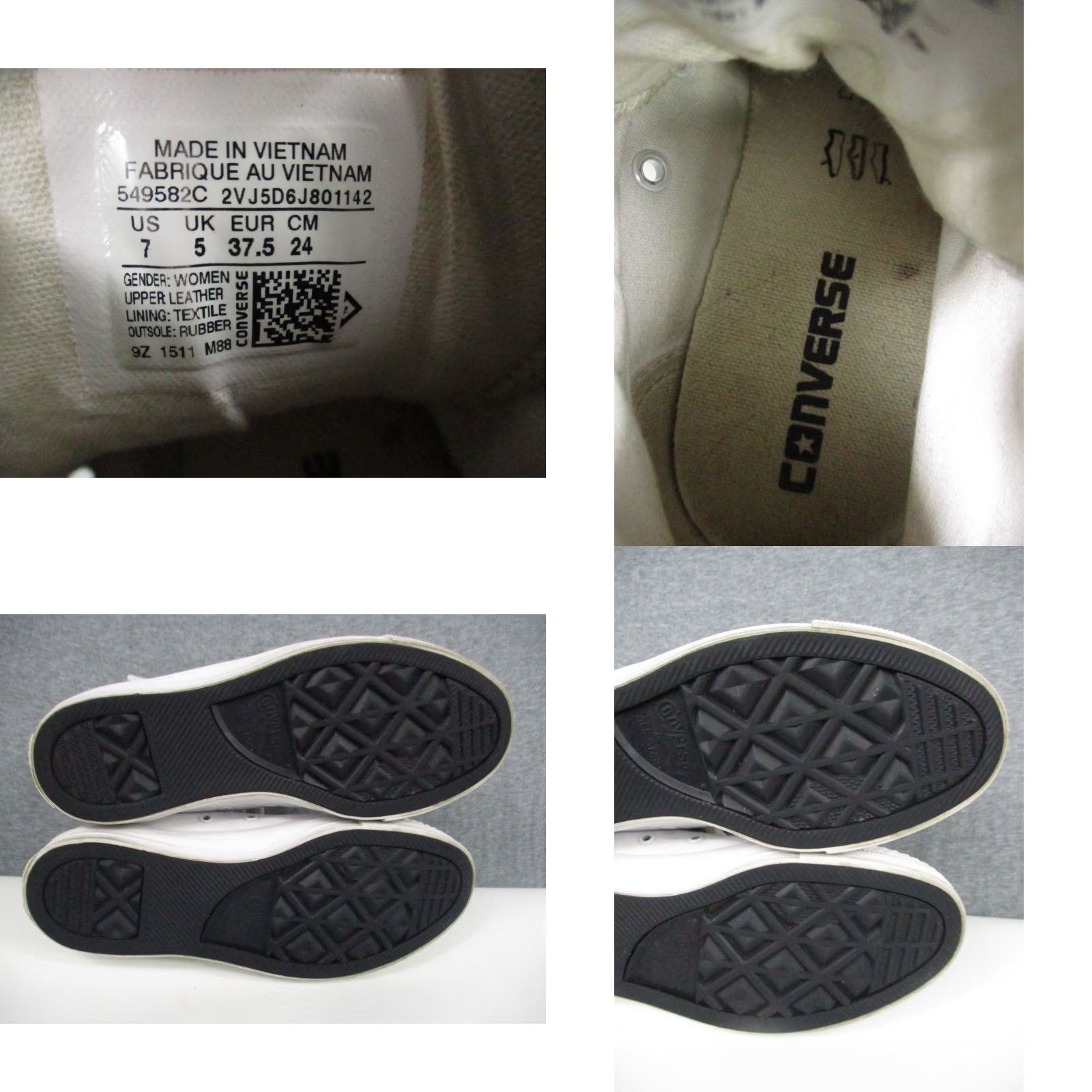 Converse Converse All Star Leather HI-Top Women Ivory White 7 Size US 7 / IT 37 - 8 Thumbnail