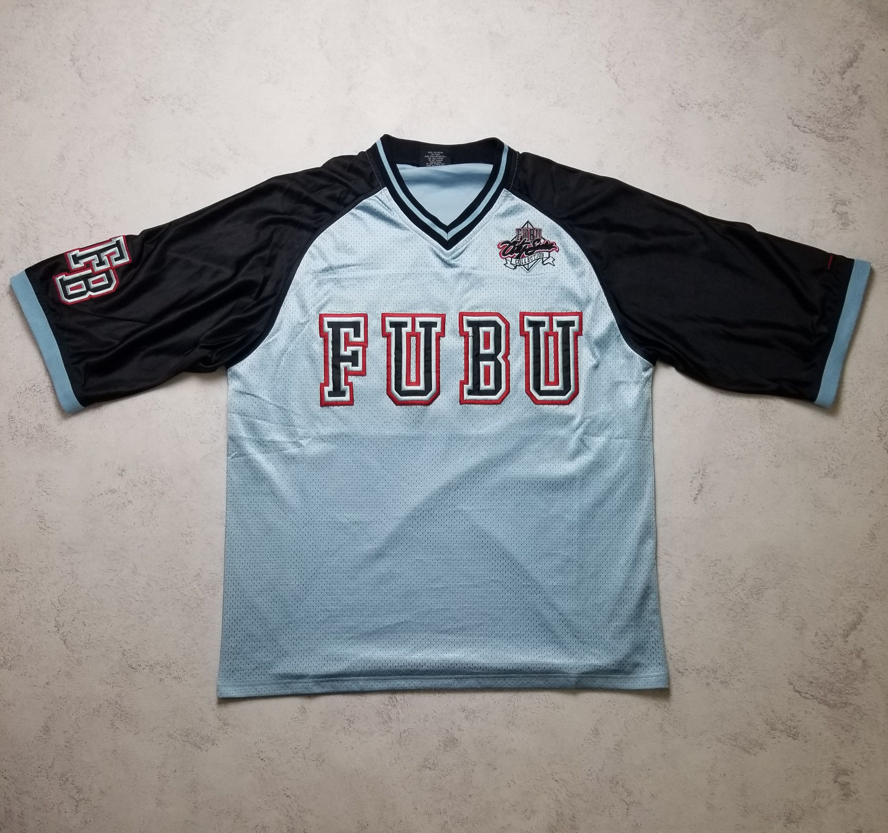 Fubu Vintage FUBU 05 Rap Hip Hop Retro Y2K Blue Jersey Size US L / EU 52-54 / 3 - 1 Thumbnail