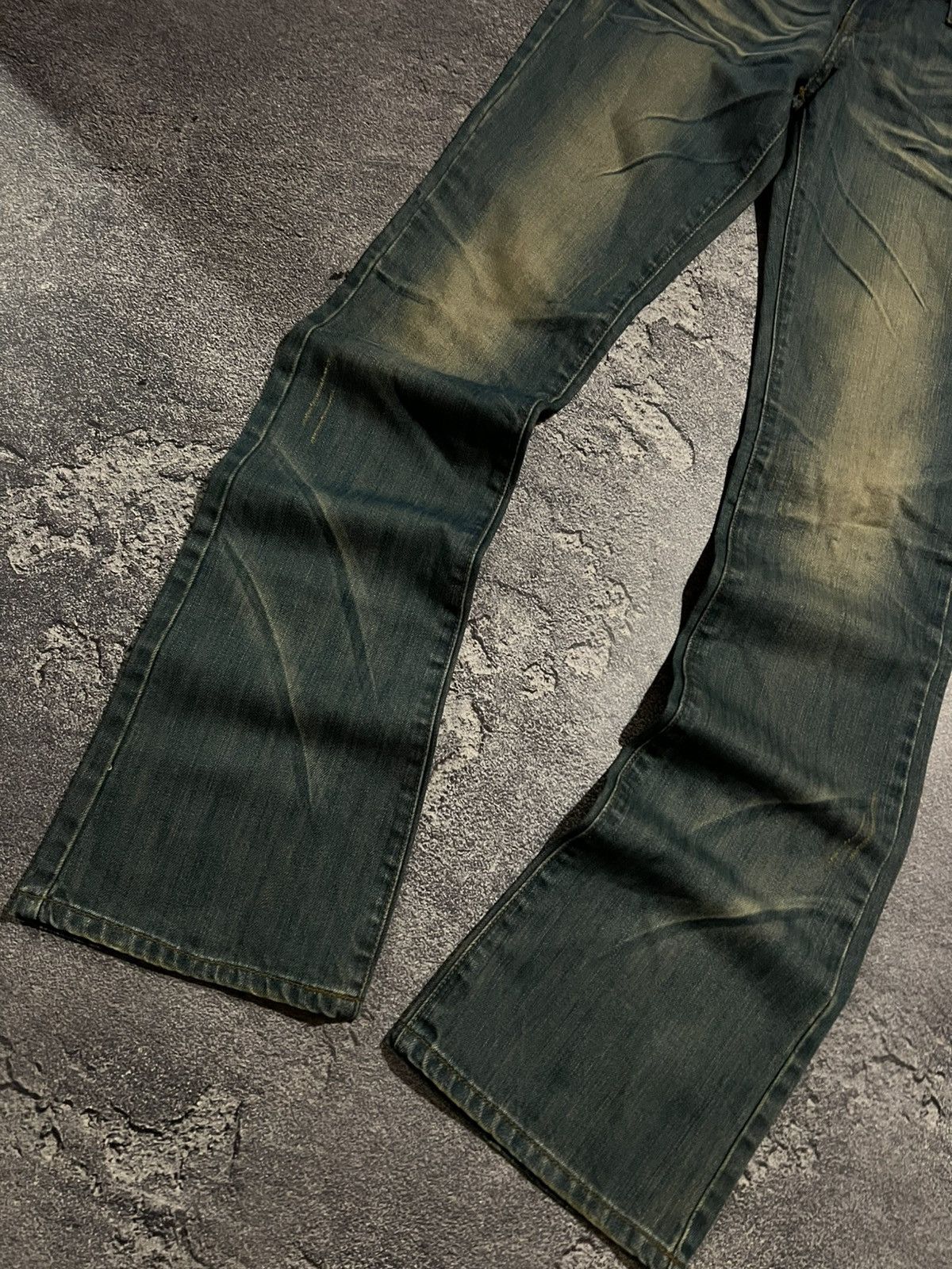 Japanese Brand Darkwear Glamour Faded Flared Jeans / Avan Garde Y2K Archive Size US 29 - 3 Thumbnail