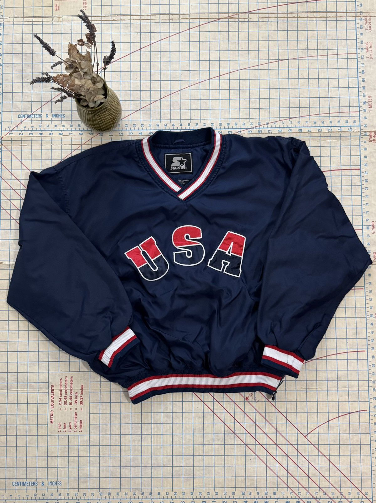 Starter Vintage Starter USA Basketball Pull Over Jacket Size Large Size US L / EU 52-54 / 3 - 7 Thumbnail