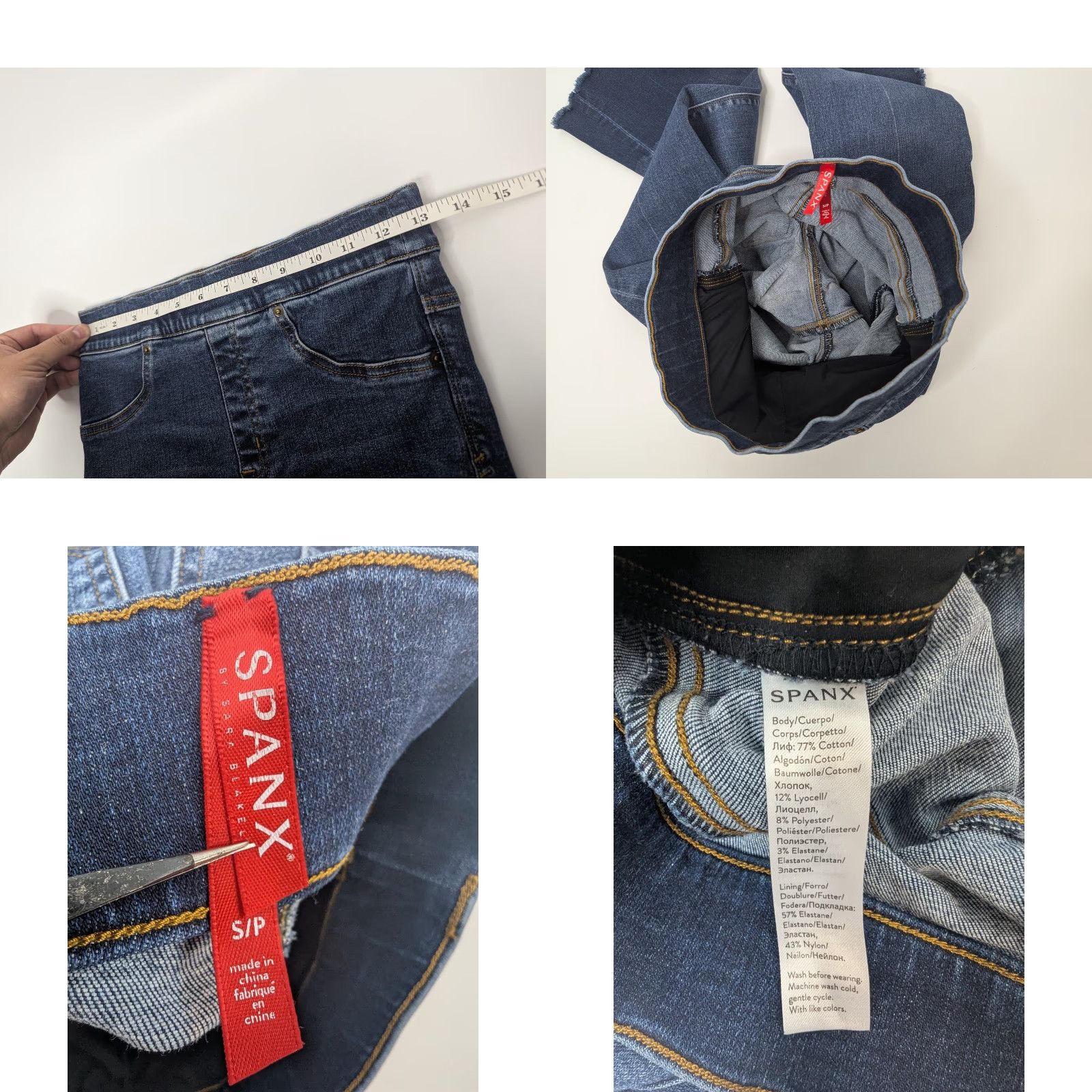 Spanx Spanx Cropped Denim Jeans High Rise Medium Wash Size Small Pull On Raw Hem Women’s Jeans - Regular - Crop - Blue - 90s? Size 28" / US 6 / IT 42 - 8 Thumbnail