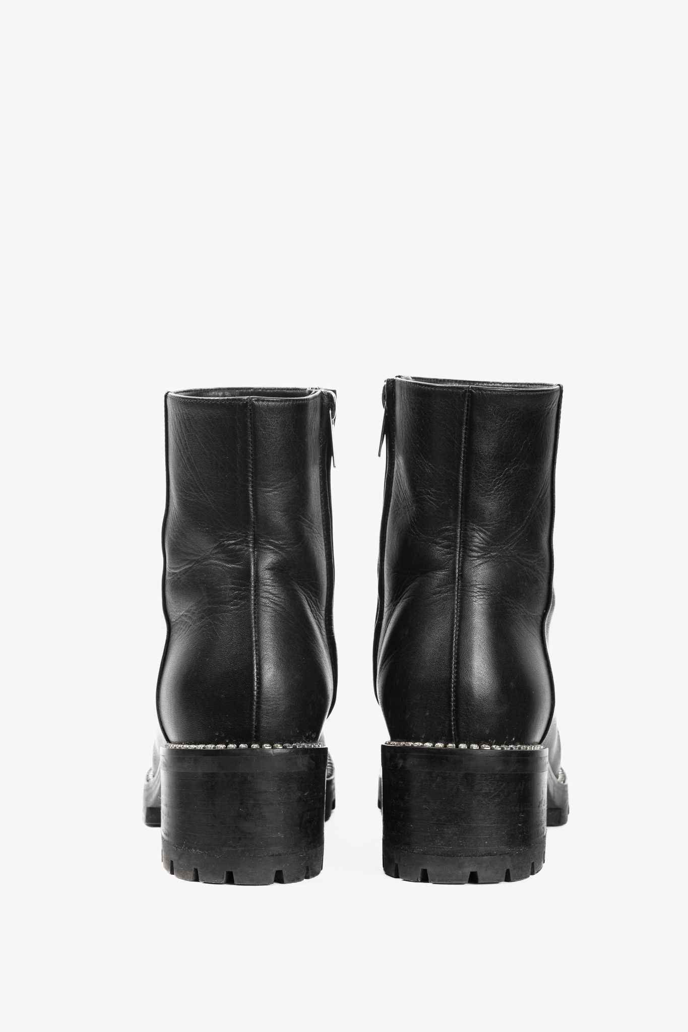 Jimmy Choo Jimmy Choo Mava 35 Smooth Leather Crystal-Trim Ankle Boots Size US 7 / IT 37 - 3 Thumbnail