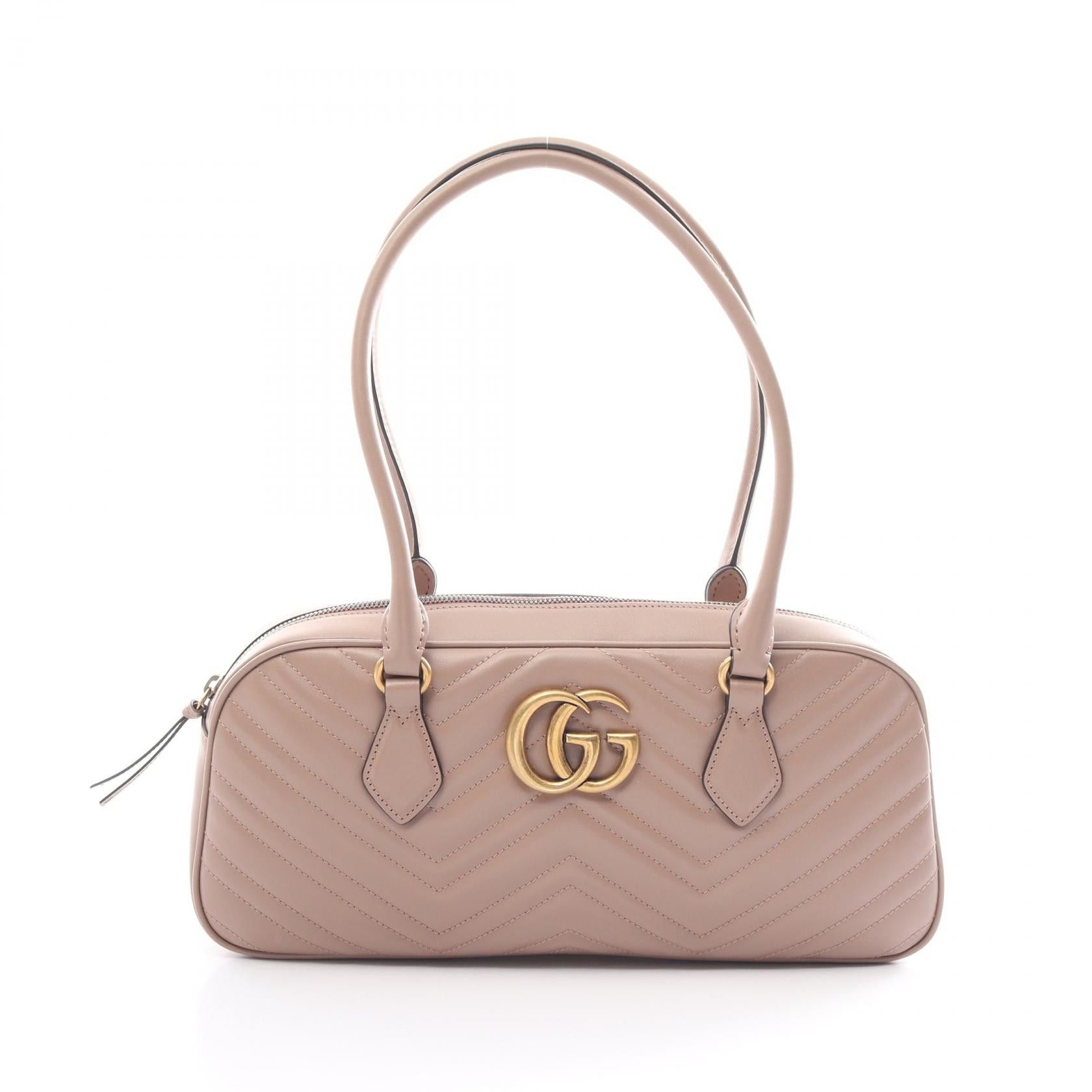 Gucci Gucci Gg Marmont Medium Top Handle Bag Handbag Tote Leather Pink Size ONE SIZE - 1 Thumbnail