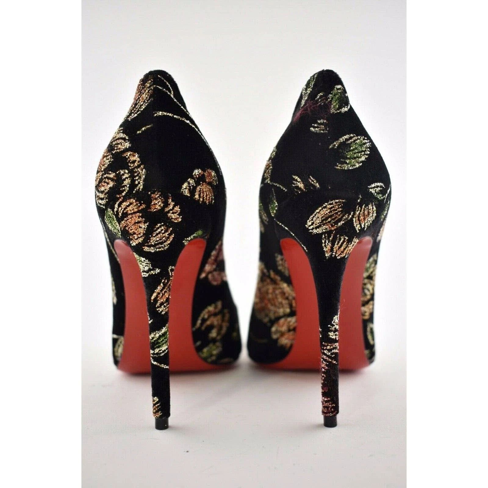 Christian Louboutin Christian Louboutin Pigalle Follies Black Velvet Red Glitter Size US 9 / IT 39 - 11 Thumbnail