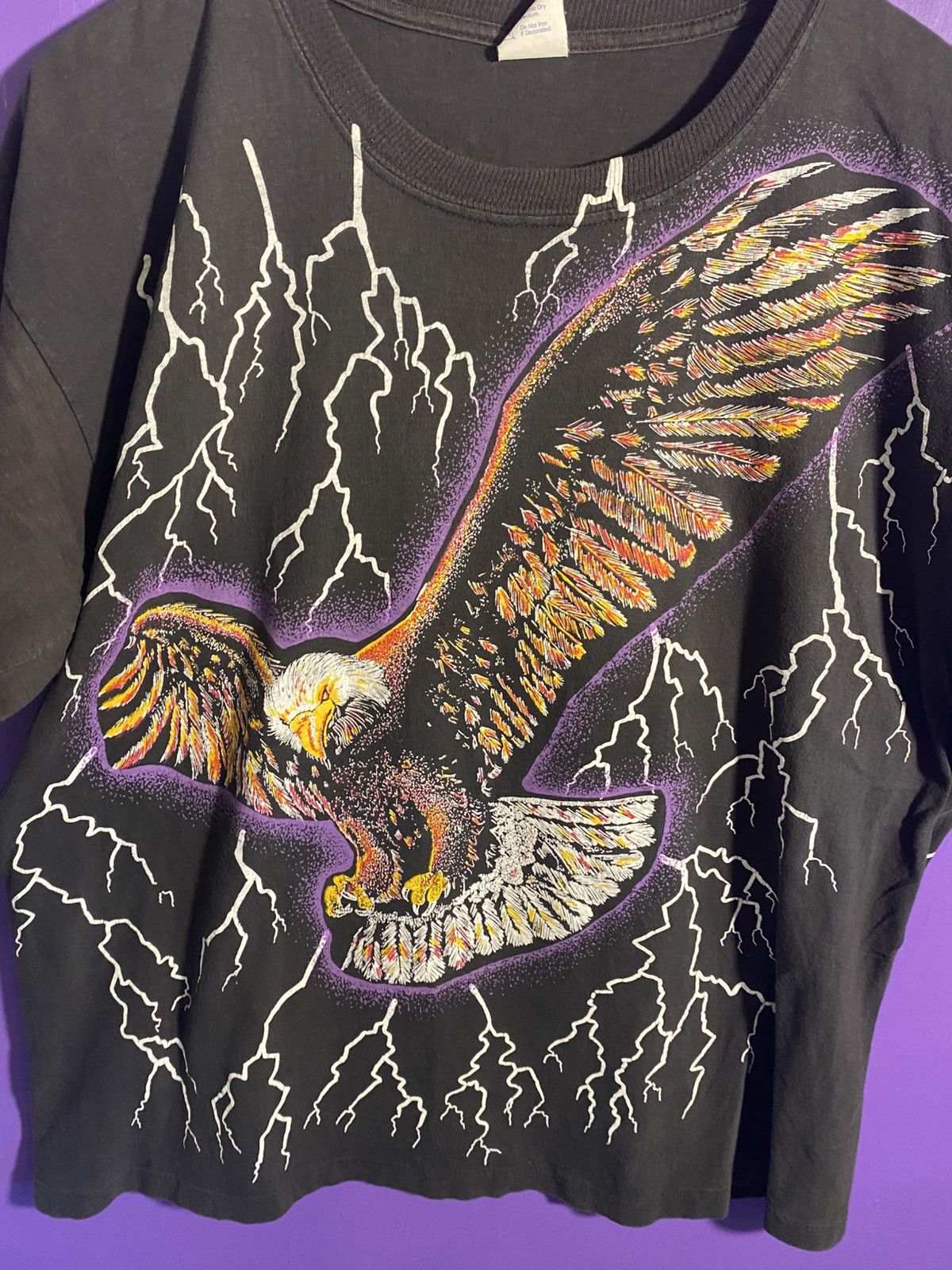 Vintage Vintage 90s Eagle lightning AOP nature tee Size US XL / EU 56 / 4 - 3 Thumbnail