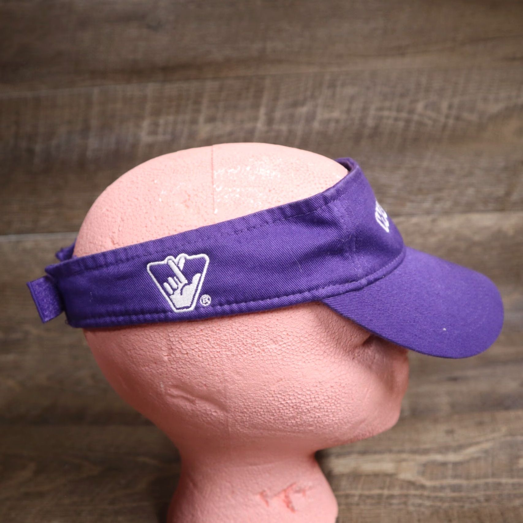 Augusta Sportswear Virginia Lottery We're Game Purple Embroidered Sun Visor Adult Adjustable Hat Size ONE SIZE - 3 Thumbnail