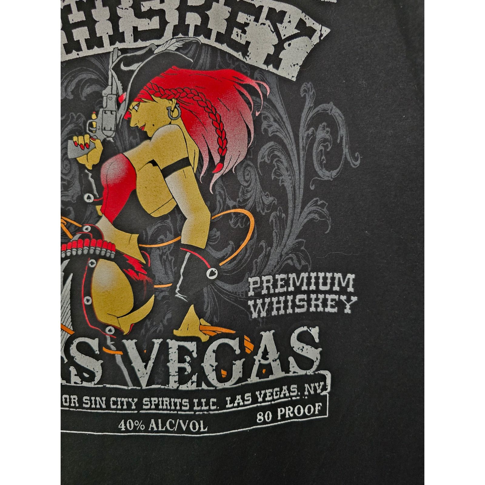 Tultex Las Vegas Shirt Sin City Whiskey Cowgirl Babe 2XL Black Tee Size US XXL / EU 58 / 5 - 3 Thumbnail