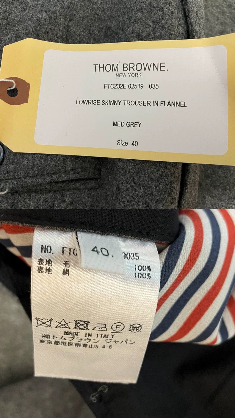 Thom Browne Thom Browne Gray Lowrise Flannel Trousers-dmc Size US 31 - 1 Thumbnail