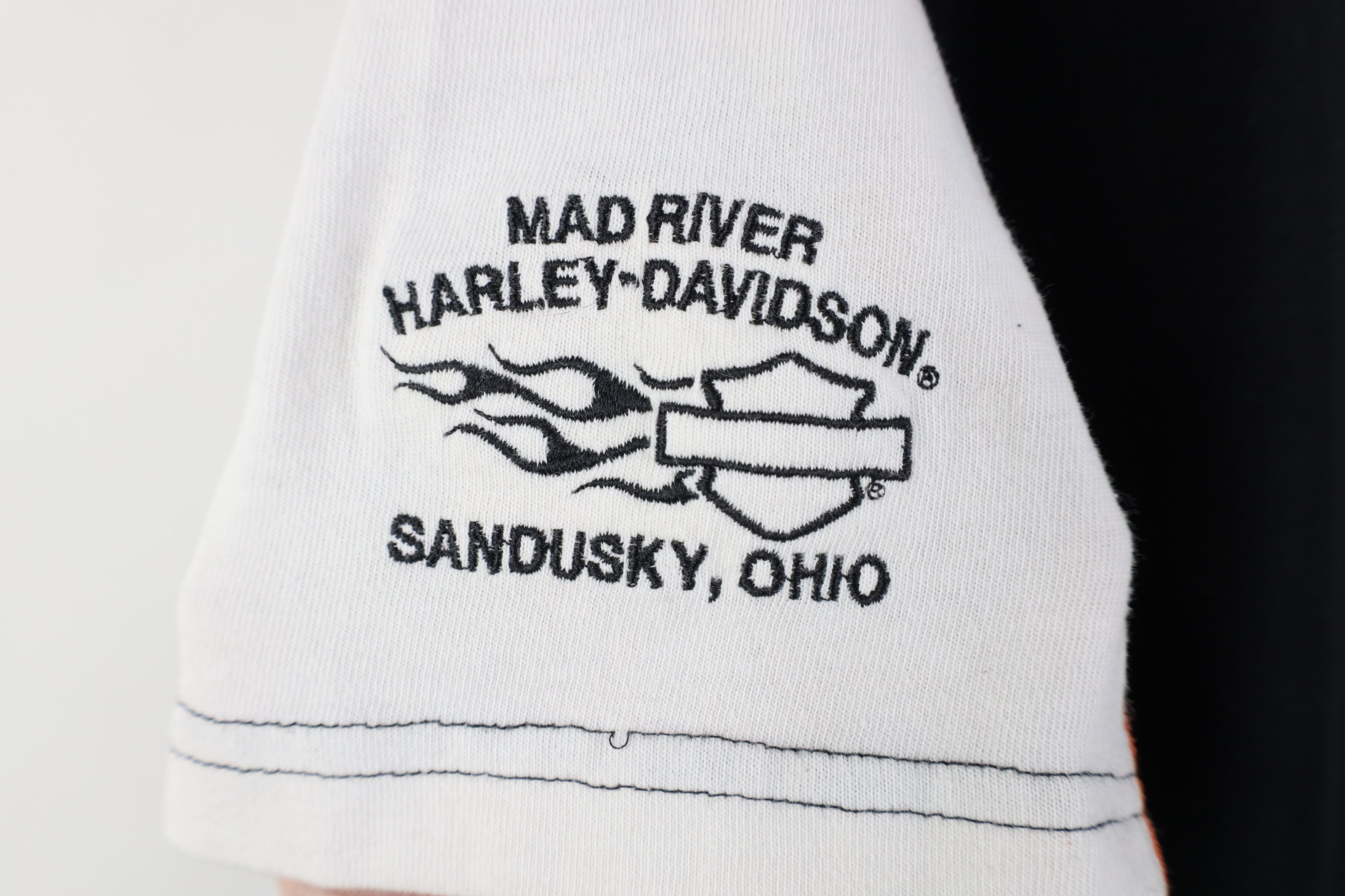 Harley Davidson Vintage Harley Davidson Fire Flames Ribbed Henley T-Shirt Size US L / EU 52-54 / 3 - 6 Thumbnail