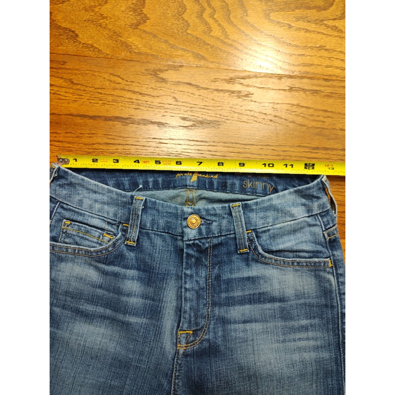 7 For All Mankind VINTAGE 7 For All Mankind Womens Skinny Jeans Blue Denim High Waisted 29 Inseam 25x29 City 90s Mens/Womens Size 42" / US 20 - 6 Thumbnail