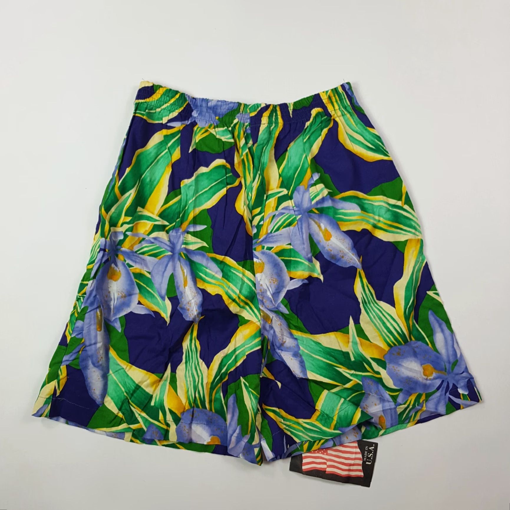 Vintage VINTAGE Infinity Chic Orchid Flower Women's Paper Bag USA Stretch High Waist Outdoor Shorts Size 28" / US 6 / IT 42 - 5 Thumbnail