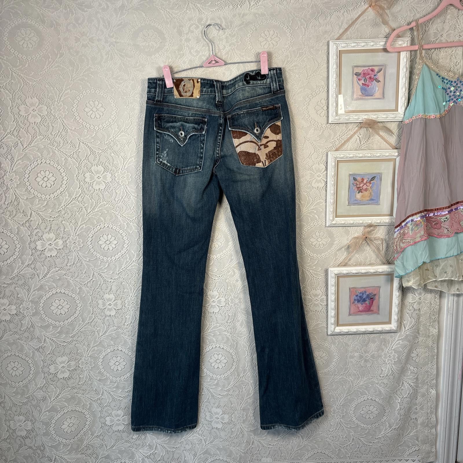 Other y2k miss me cow leather jeans Size 29" - 2 Thumbnail