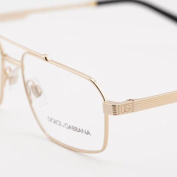 Dolce & Gabbana Dolce & Gabbana DG1345 02 Eyeglasses Rectangle Gold 56mm Size ONE SIZE - 6 Thumbnail