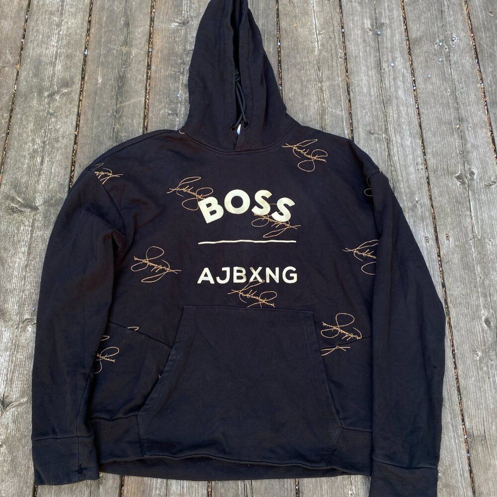 Hugo Boss Men's Black Hugo Boss X Ajbxng Relaxed-fit Hoodie Anthony J Size US L / EU 52-54 / 3 - 4 Thumbnail