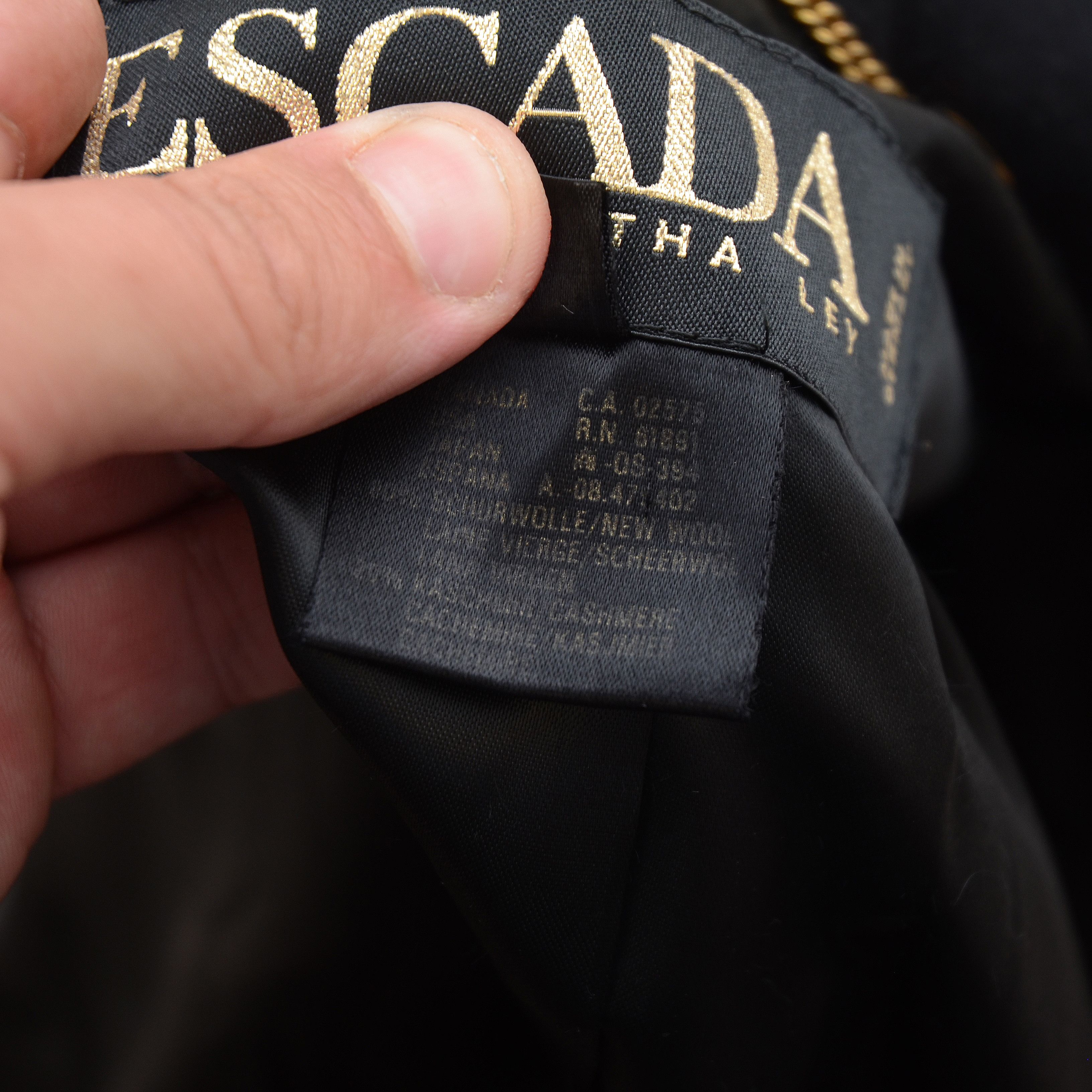 Escada Escada by Margaretha Ley Black Wool & Cashmere Overcoat Size L / US 10 / IT 46 - 11 Thumbnail
